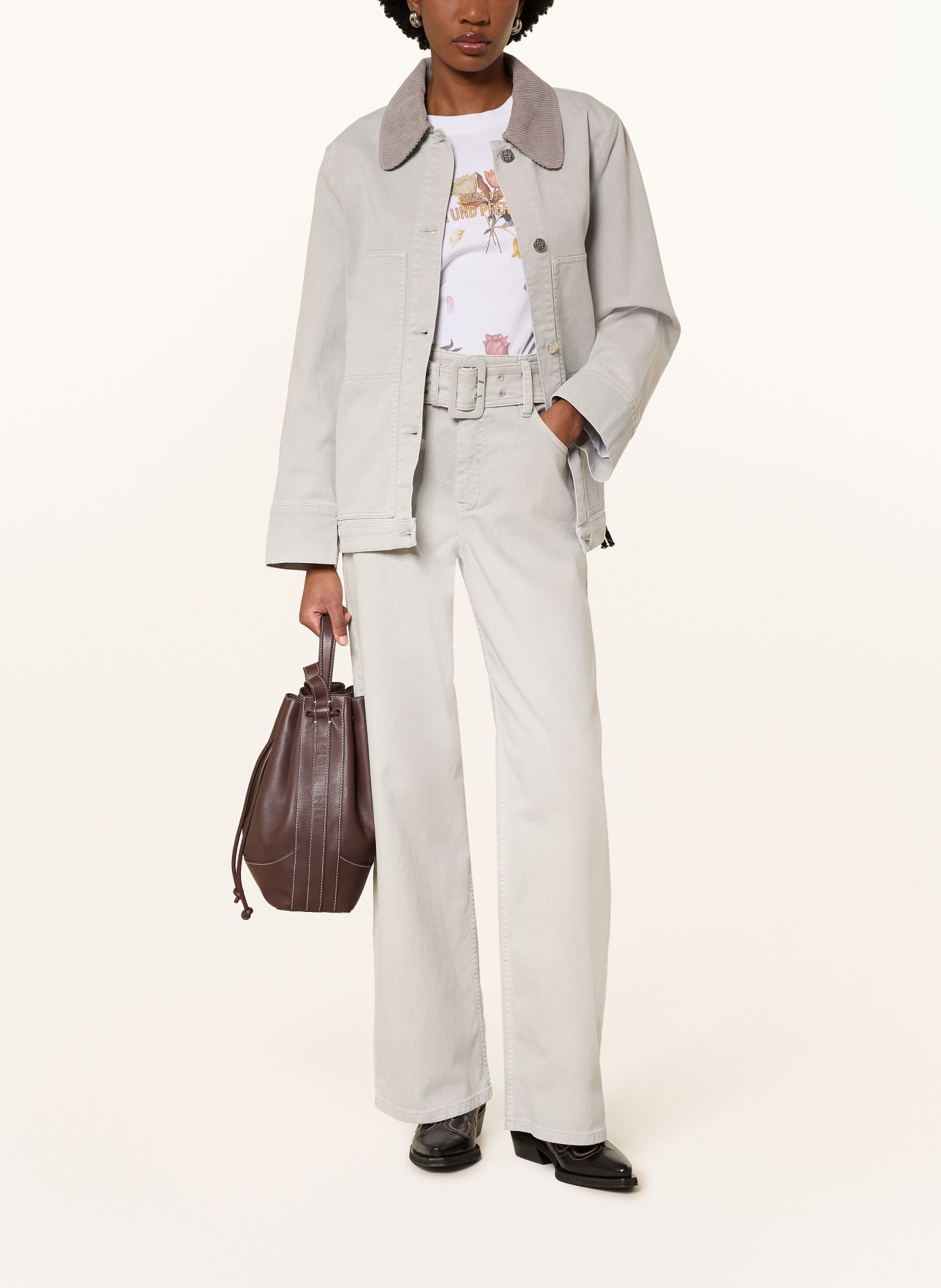 BAUM UND PFERDGARTEN Wide Leg Jeans NADJA: C9160 OPAL GRAY