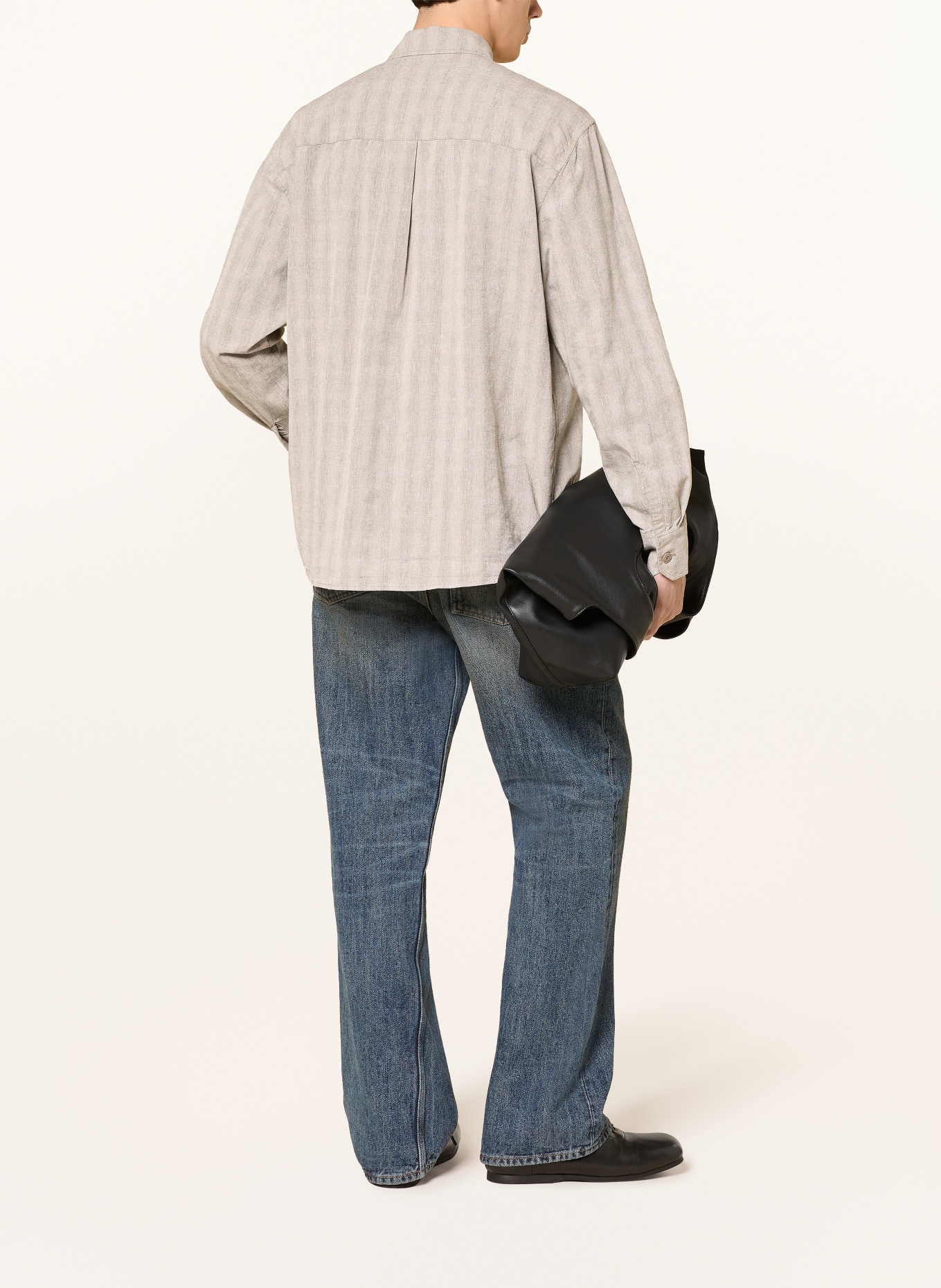 OUR LEGACY Overhemd ABOVE Comfort Fit met linnen: TAUPE / BEIGE