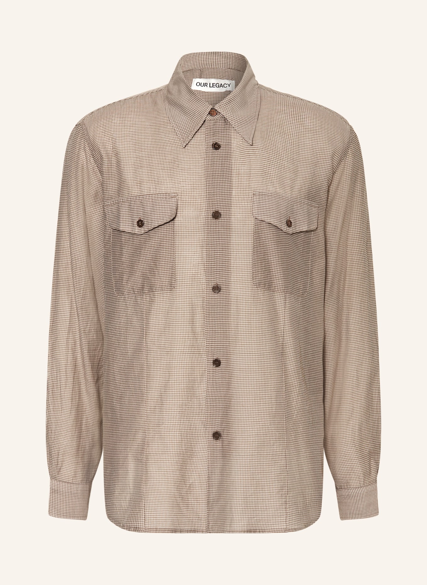 OUR LEGACY Overhemd PLOUGH Comfort Fit: BRUIN / BEIGE