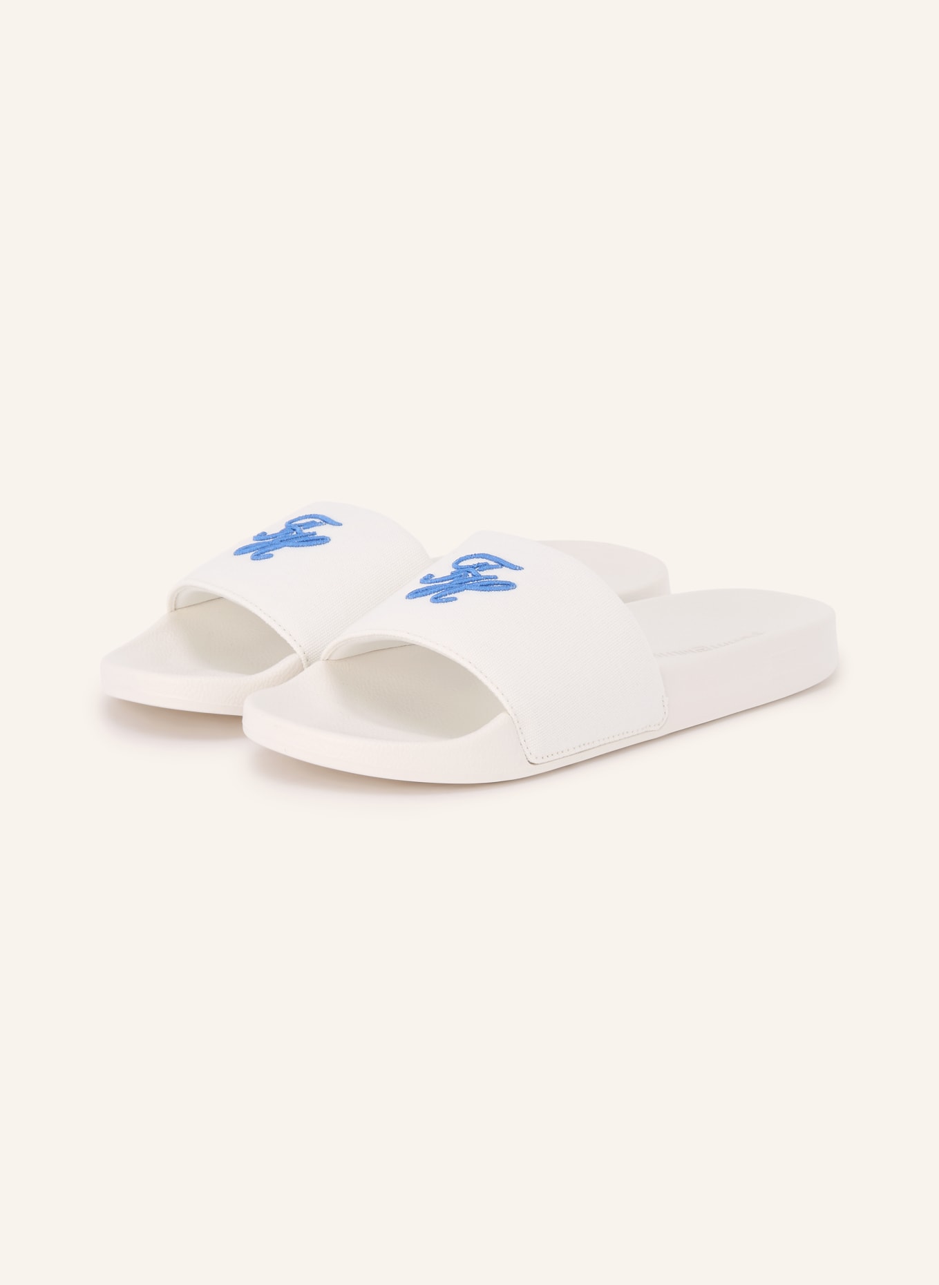 TOMMY HILFIGER slippers: WIT / BLAUW