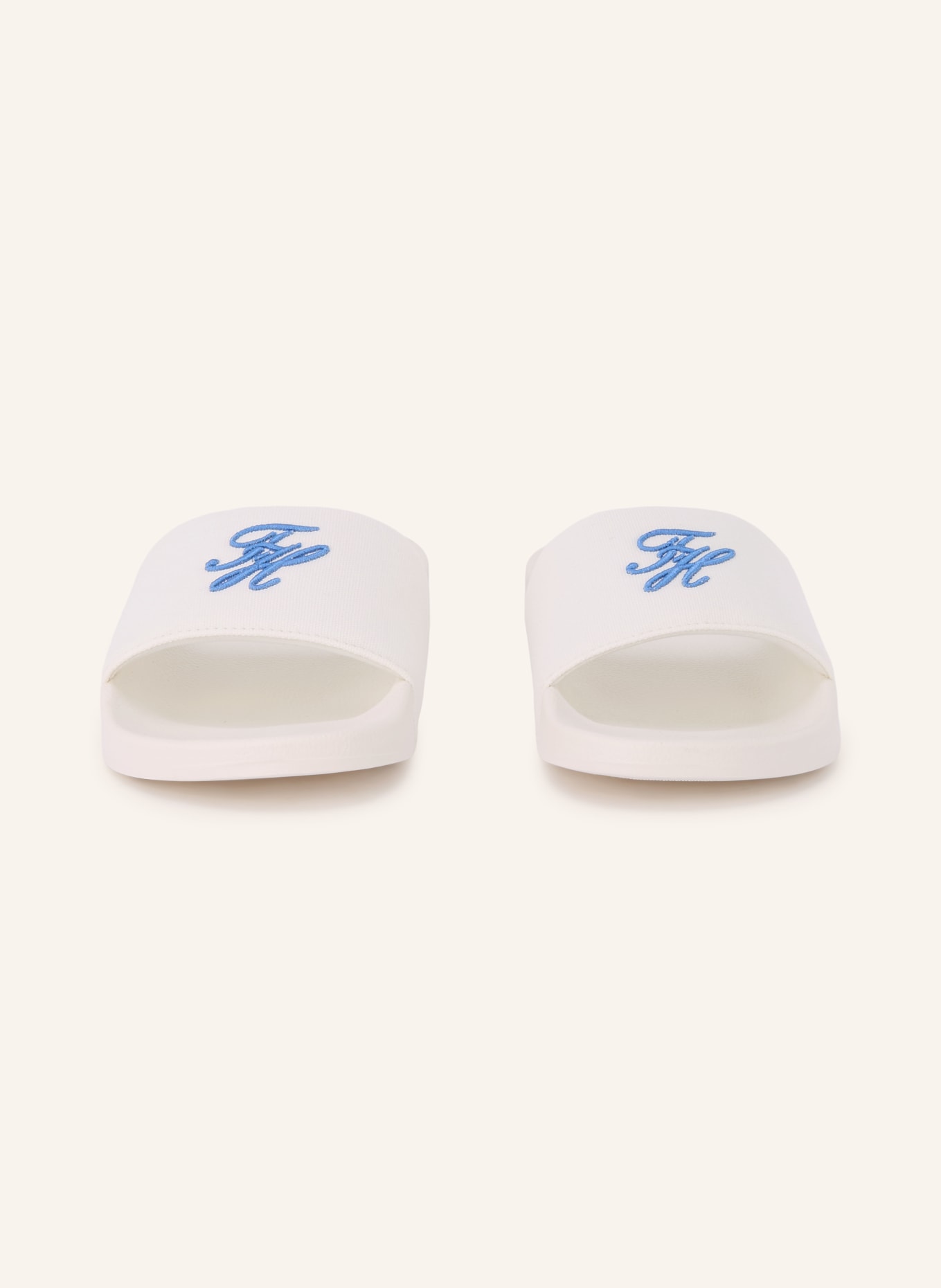 TOMMY HILFIGER slippers: WIT / BLAUW