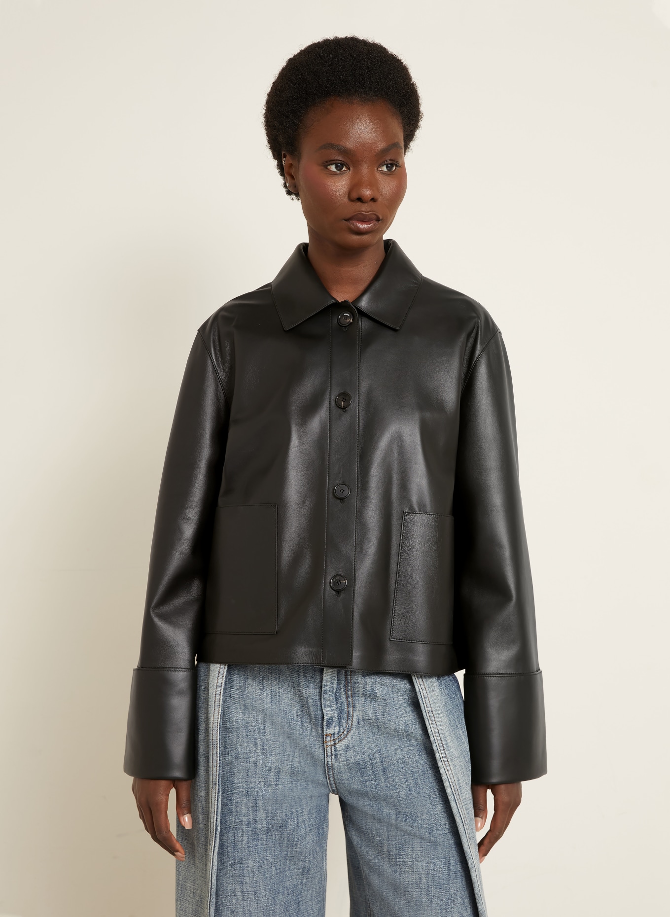 LOEWE Lederjacke: SCHWARZ