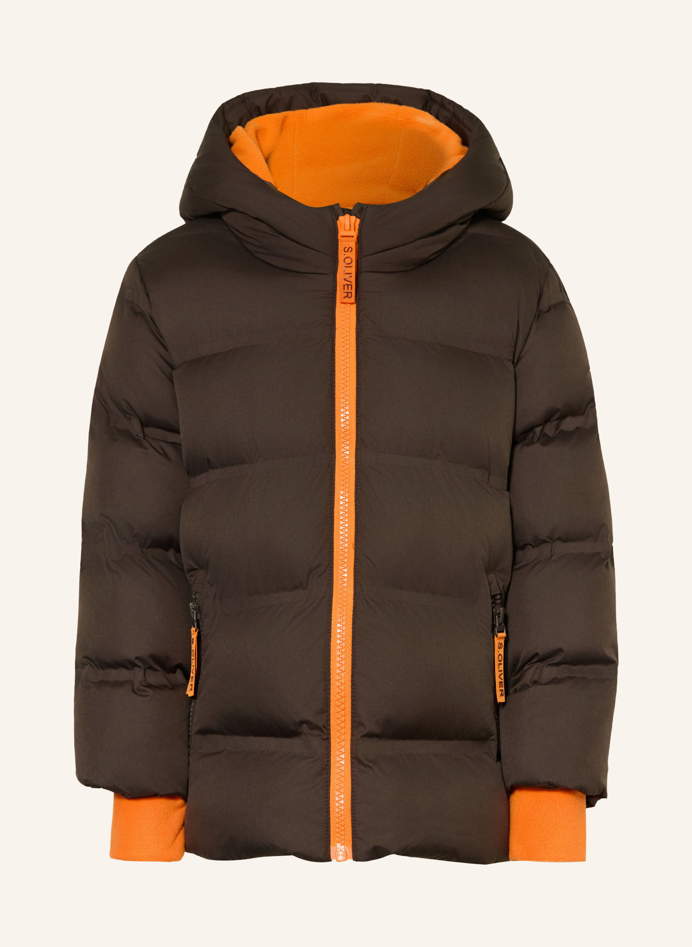 s.Oliver RED Steppjacke: DUNKELBRAUN / ORANGE