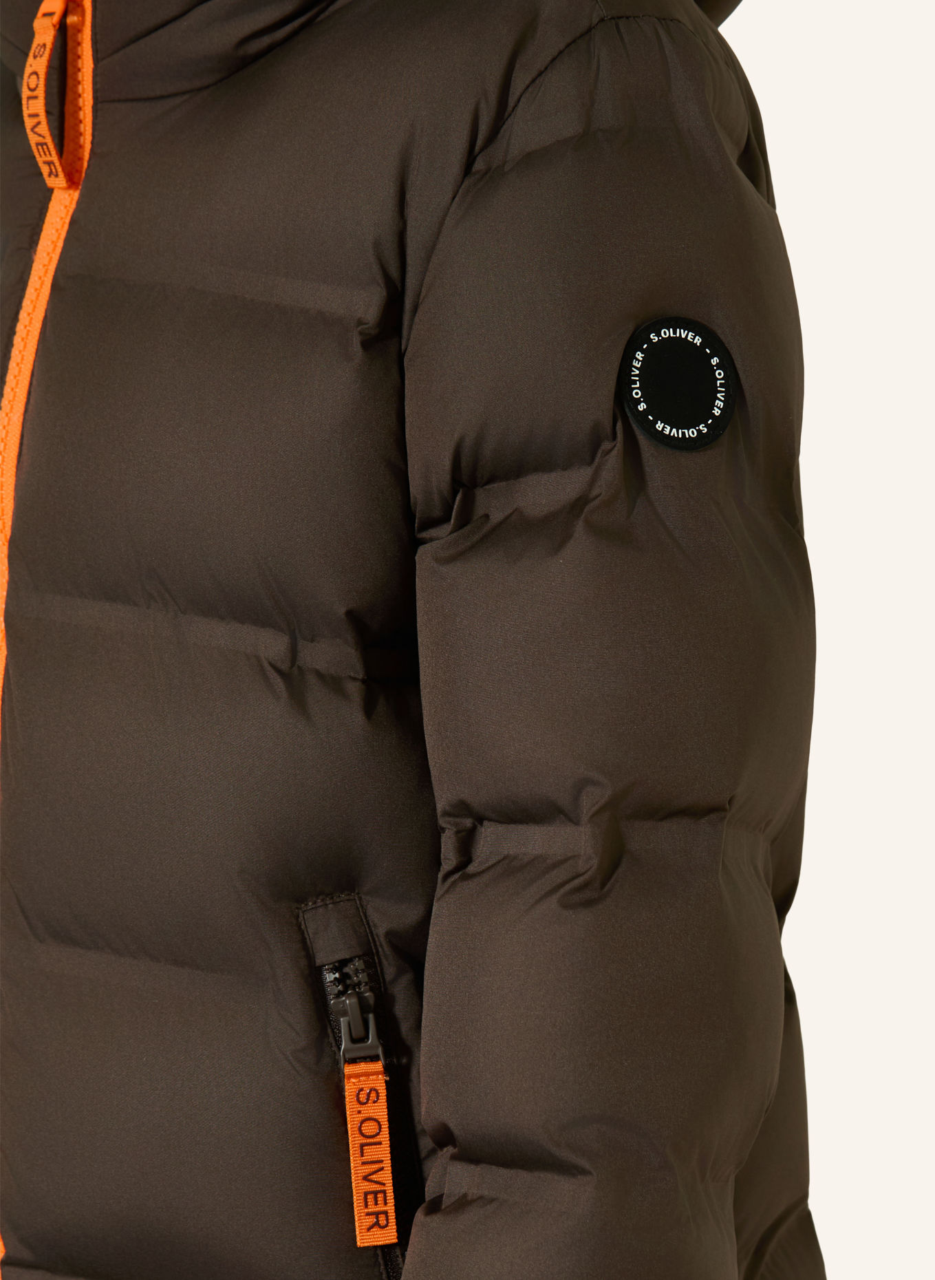 s.Oliver RED Steppjacke: DUNKELBRAUN / ORANGE