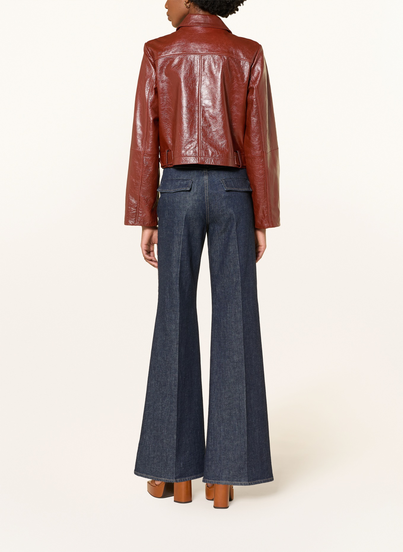 DOROTHEE SCHUMACHER Lederjacke BROKEN SHINE: DUNKELROT