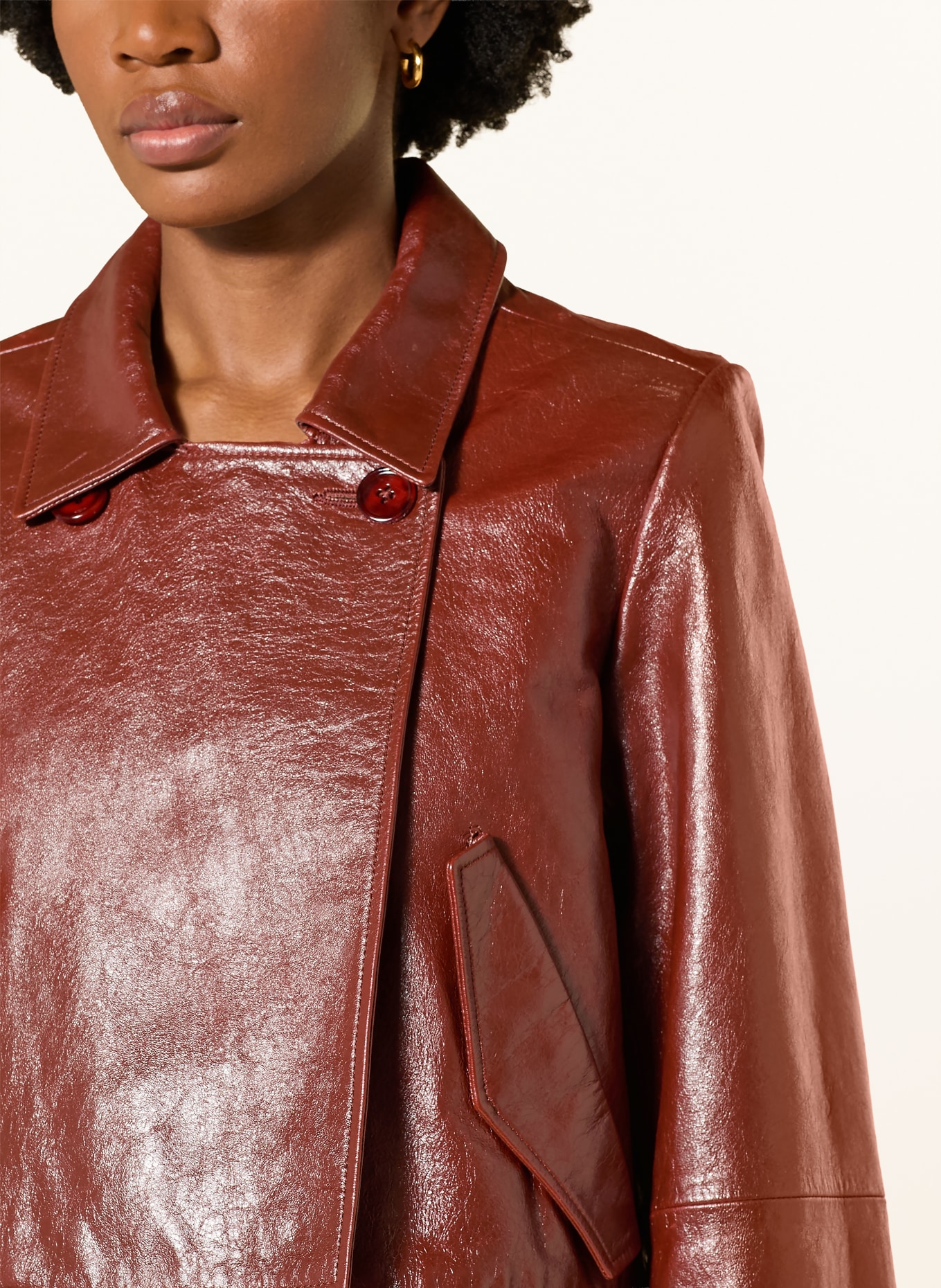 DOROTHEE SCHUMACHER Lederjacke BROKEN SHINE: DUNKELROT