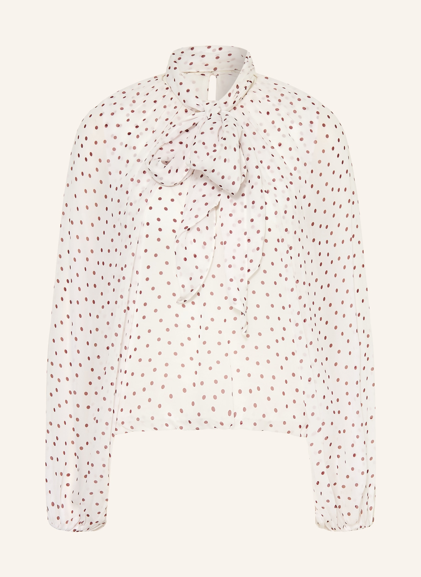 DOROTHEE SCHUMACHER Bluzka z kokardą DANCING DOTS: BIAŁY / CIEMNOCZERWONY