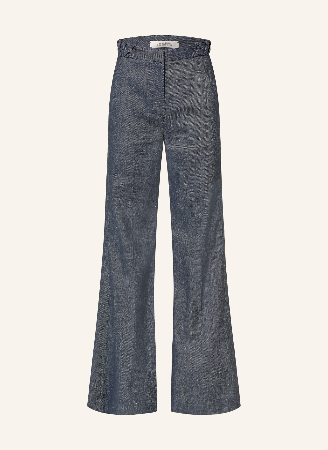 DOROTHEE SCHUMACHER Flared jeans FLUID DENIM with linen: 887 denim blue