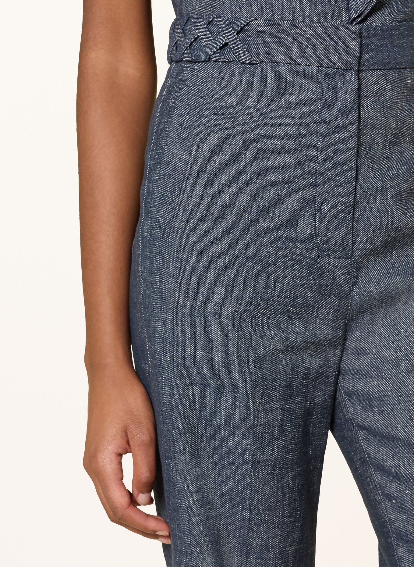 DOROTHEE SCHUMACHER Flared jeans FLUID DENIM with linen: 887 denim blue