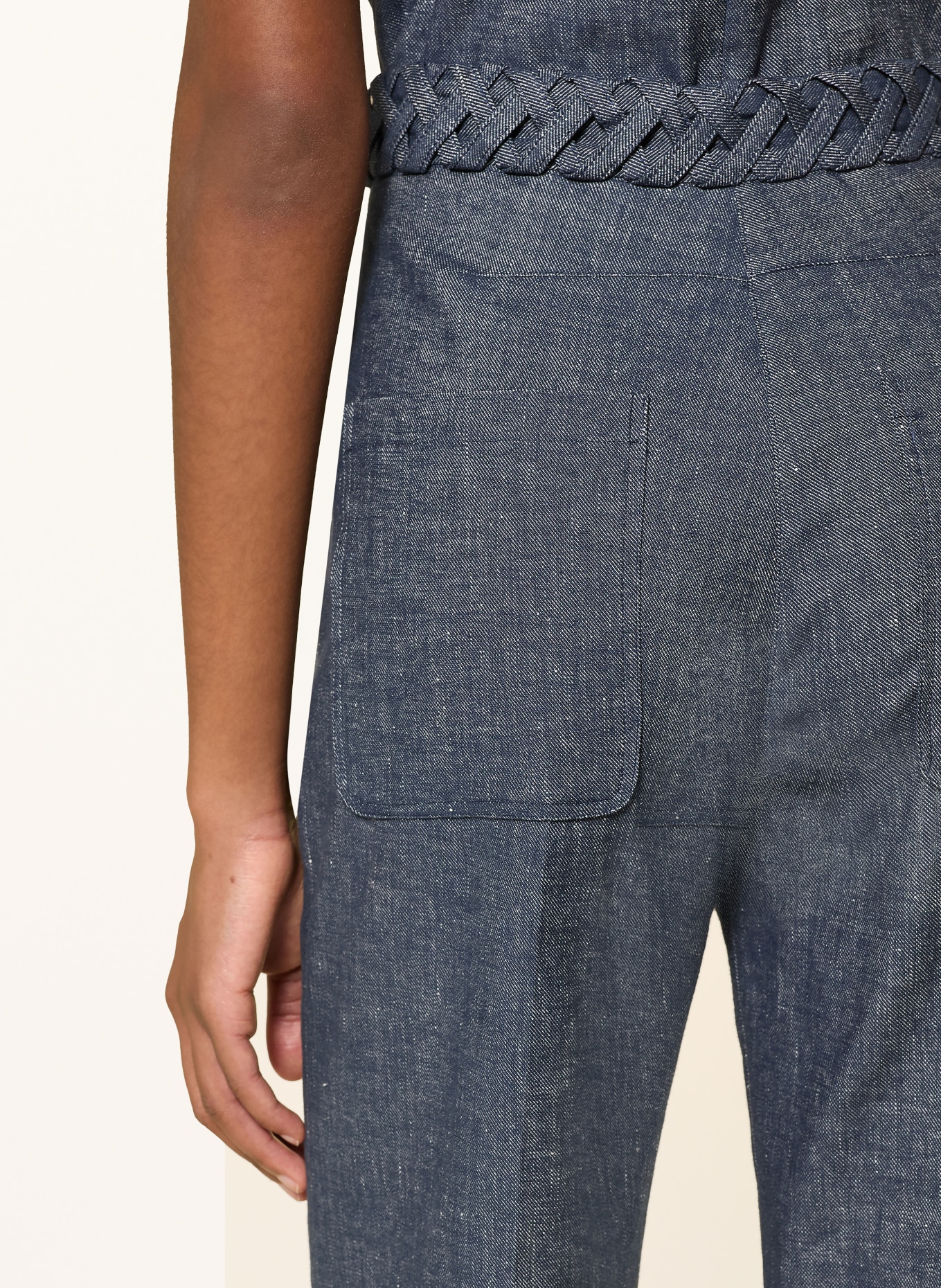 DOROTHEE SCHUMACHER Flared jeans FLUID DENIM with linen: 887 denim blue