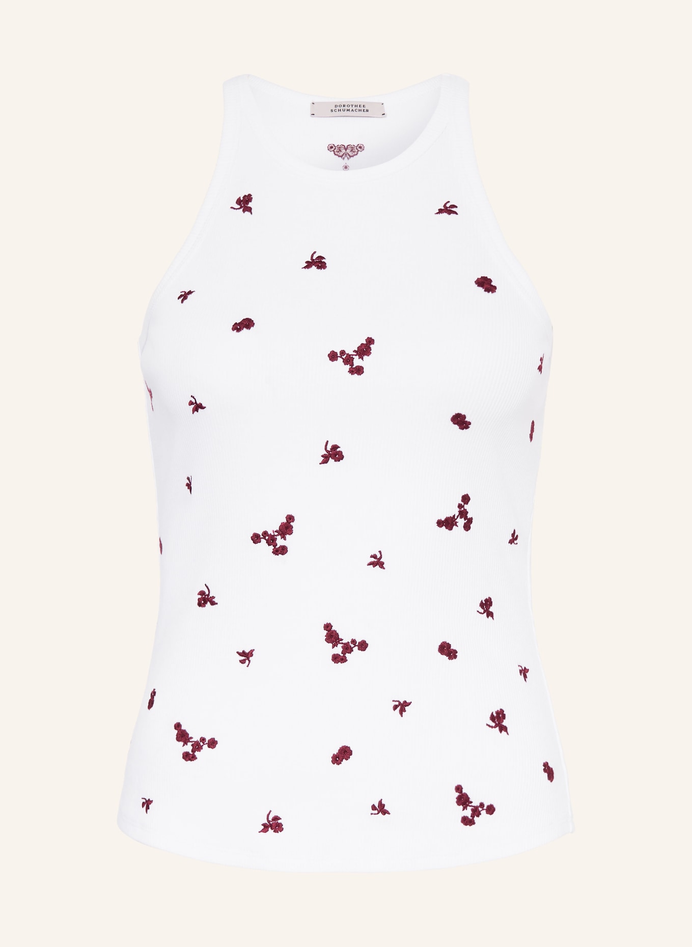 DOROTHEE SCHUMACHER Top RIBBED SEDUCTION: WIT / DONKERROOD