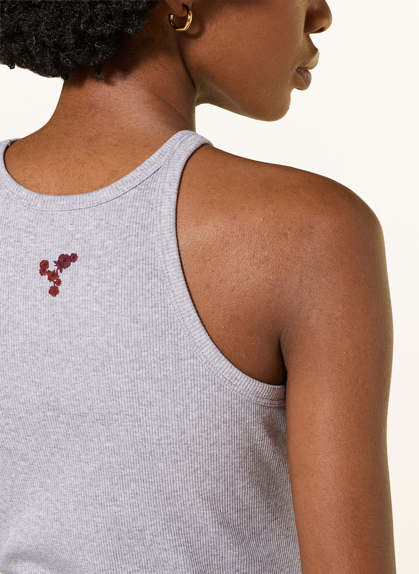 DOROTHEE SCHUMACHER Top RIBBED SEDUCTION: GRIJS / DONKERROOD