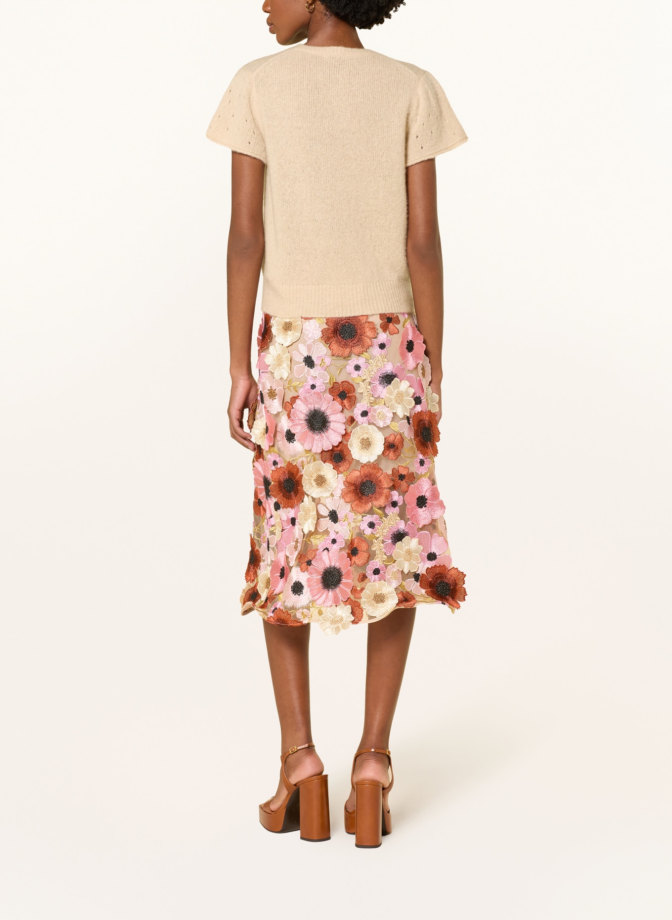 DOROTHEE SCHUMACHER Gebreid shirt LUXURY LOVE van kasjmier: BEIGE