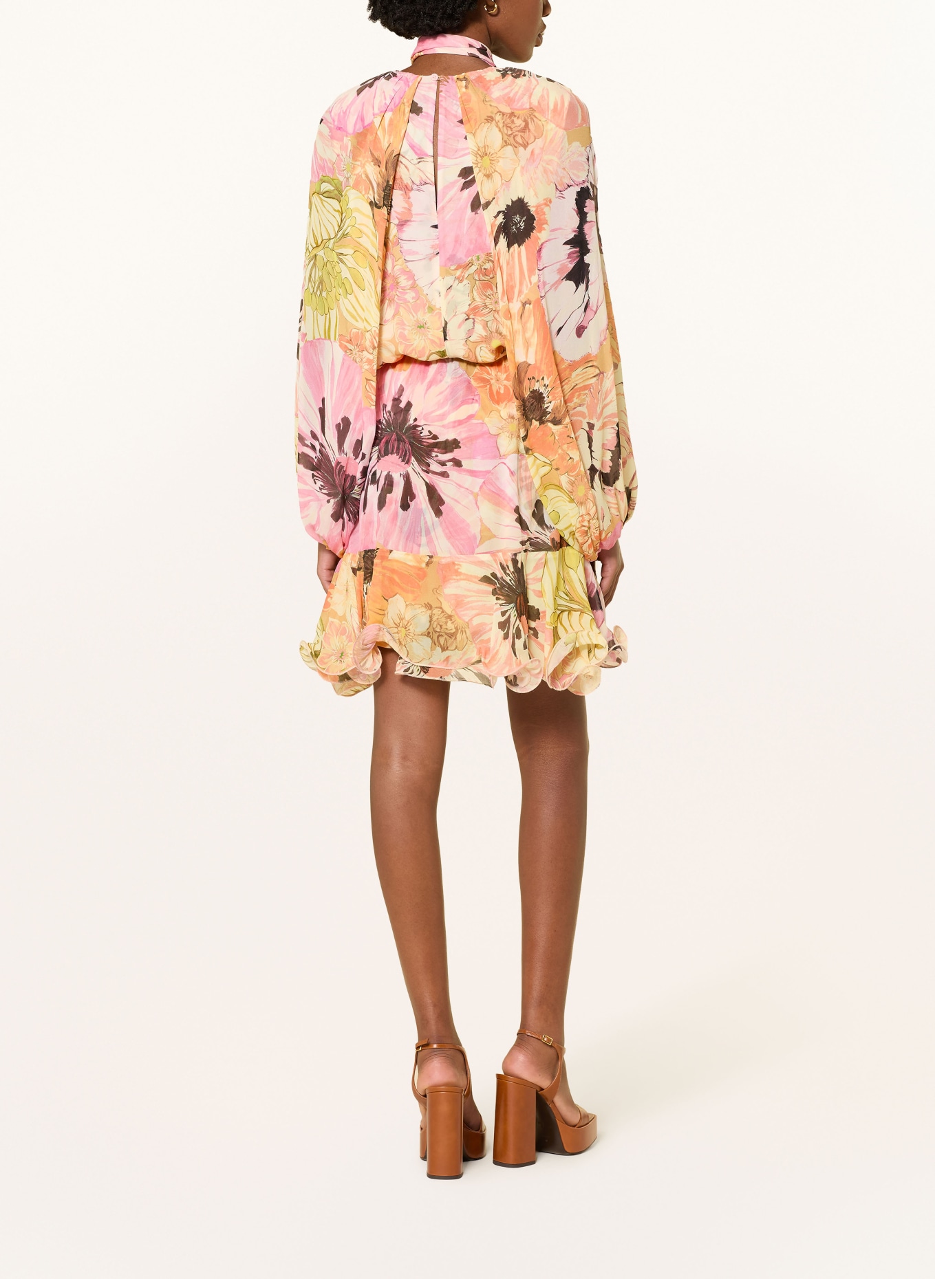 DOROTHEE SCHUMACHER FLORAL DREAM skirt: LIGHT YELLOW / PINK / ORANGE