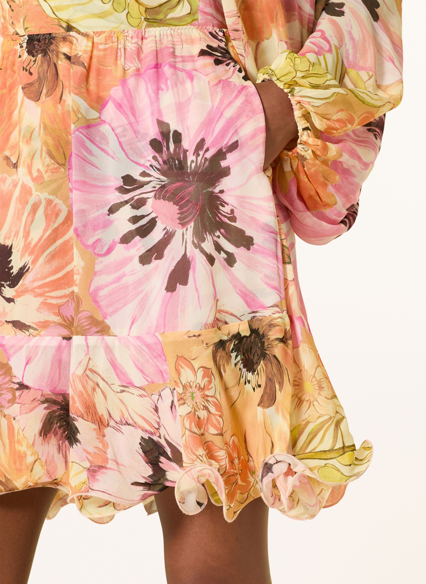 DOROTHEE SCHUMACHER FLORAL DREAM skirt: LIGHT YELLOW / PINK / ORANGE