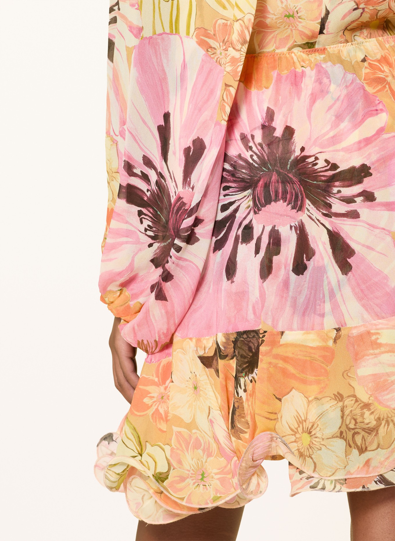 DOROTHEE SCHUMACHER FLORAL DREAM skirt: LIGHT YELLOW / PINK / ORANGE
