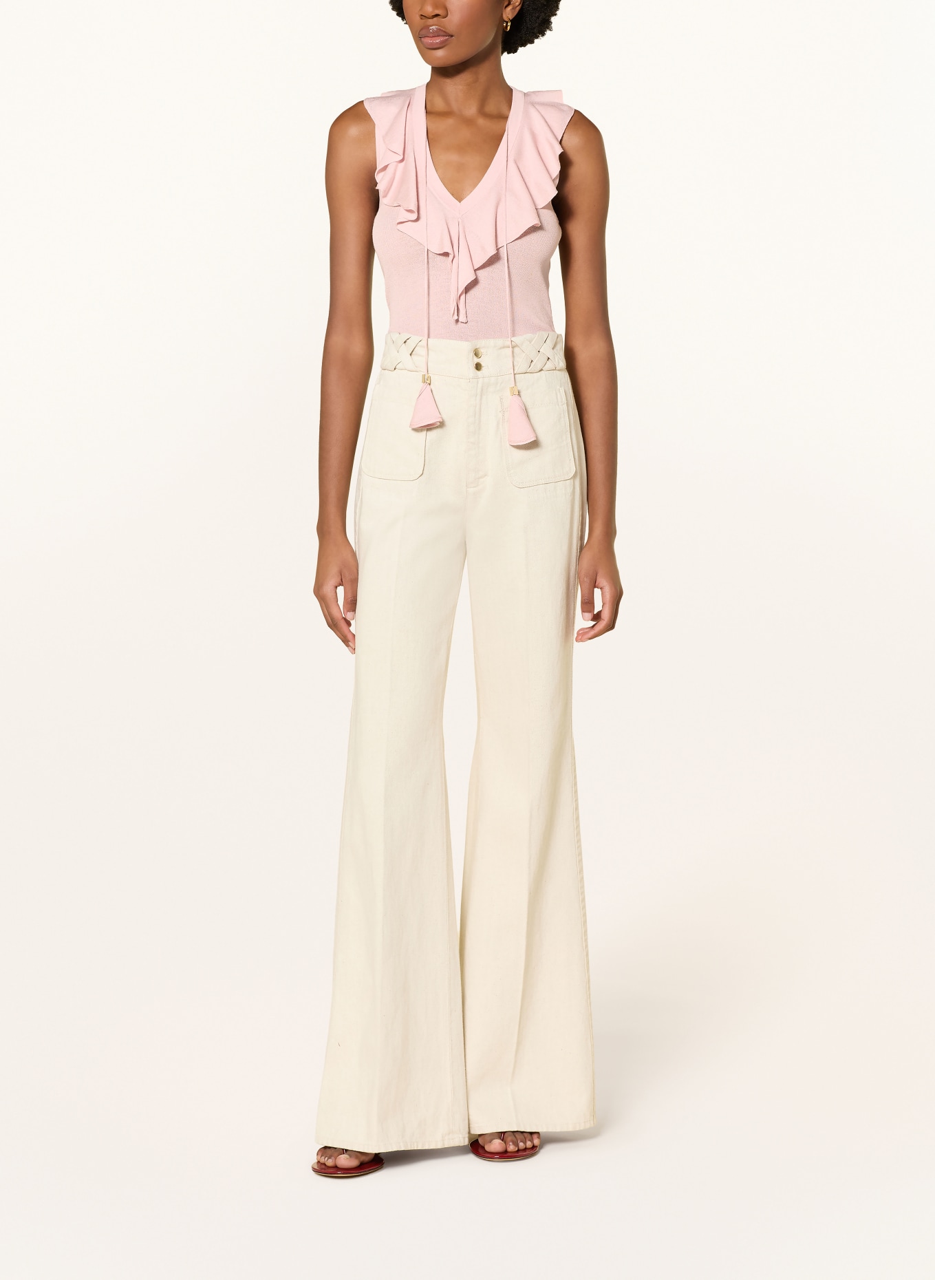 DOROTHEE SCHUMACHER Gebreide top REFINED ESSENTIALS met volants: ROSÉ