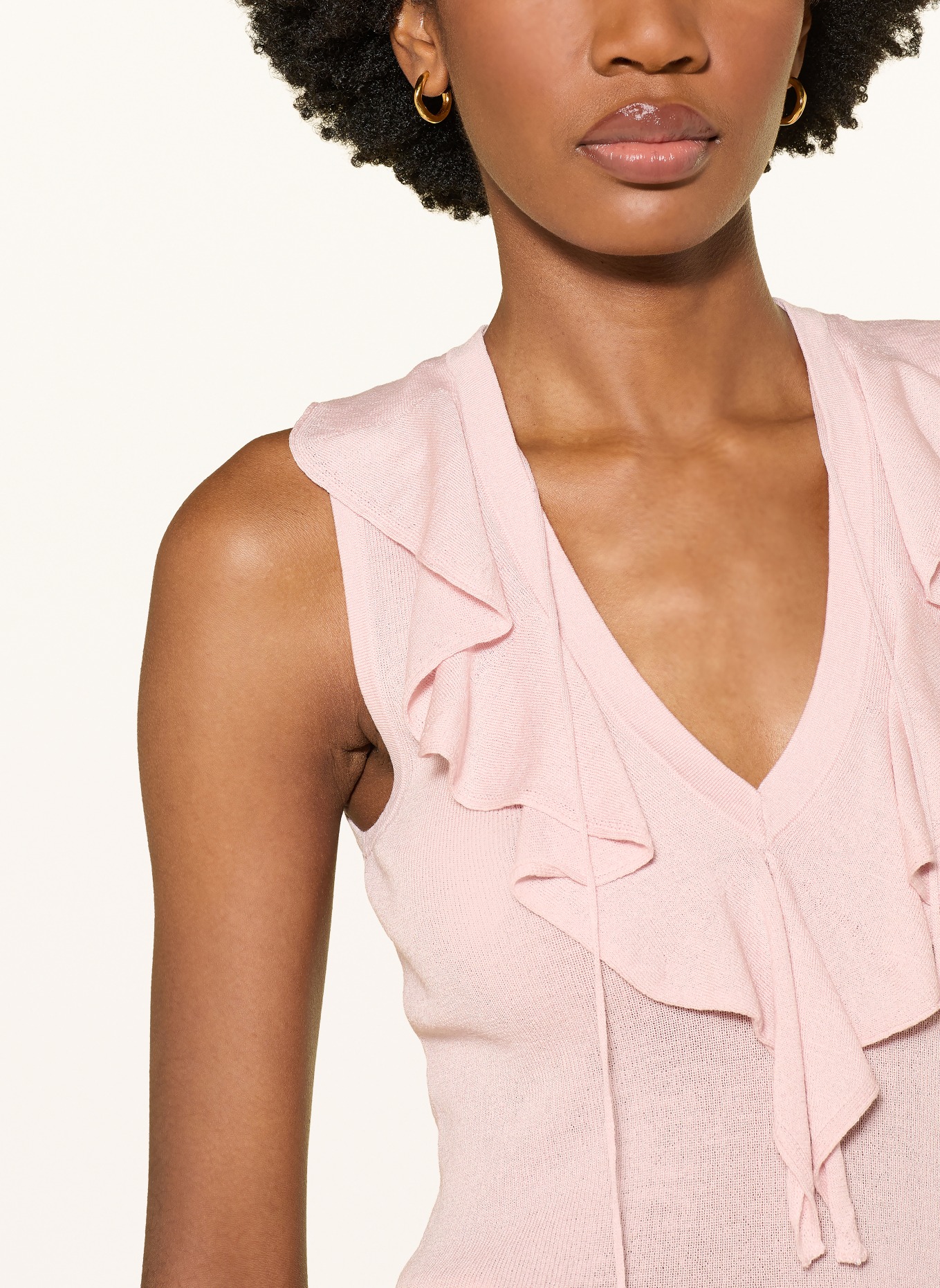 DOROTHEE SCHUMACHER Gebreide top REFINED ESSENTIALS met volants: ROSÉ