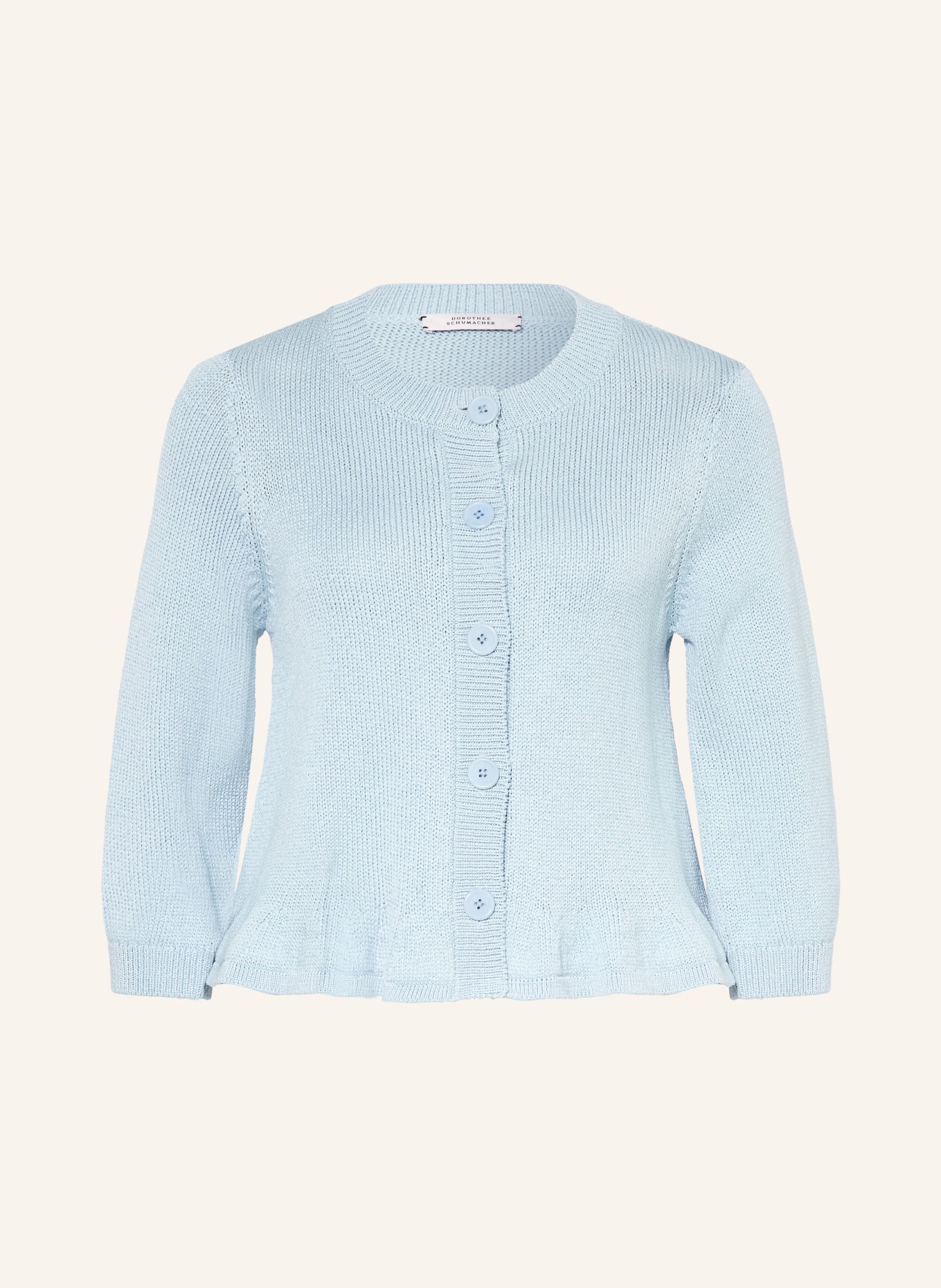 DOROTHEE SCHUMACHER Gebreid vest COTTON CANDY met 3/4-mouwen: LICHTBLAUW