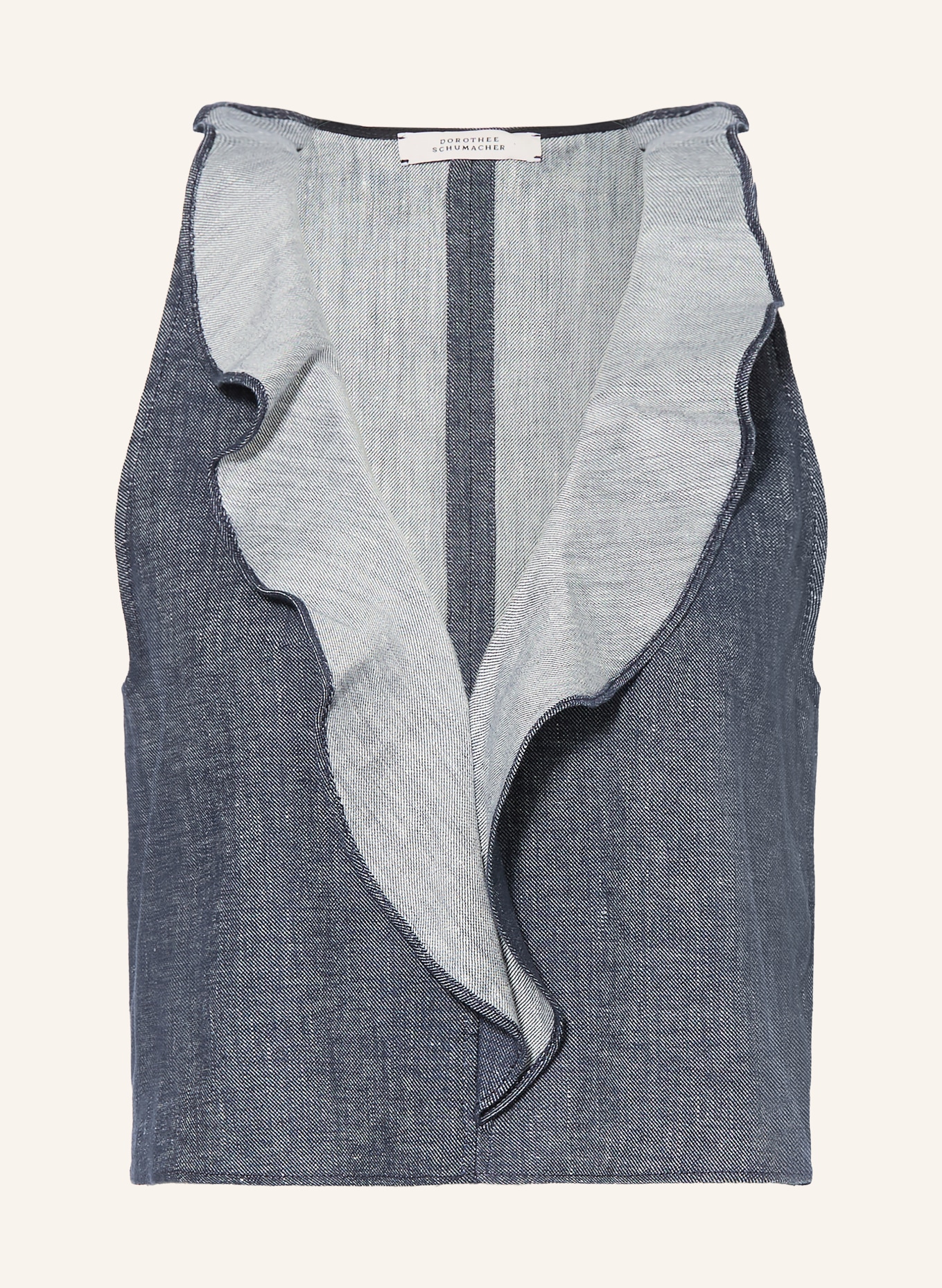 DOROTHEE SCHUMACHER Blusentop FLUID DENIM mit Leinen: BLAU