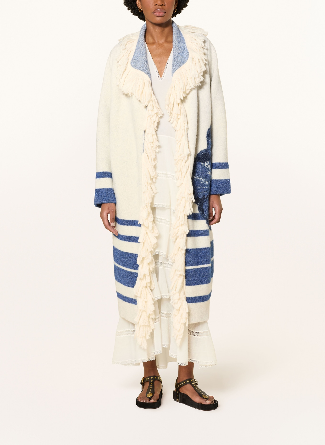 DOROTHEE SCHUMACHER Gebreide hoes POPPY GARDEN: CRÈME / BLAUW