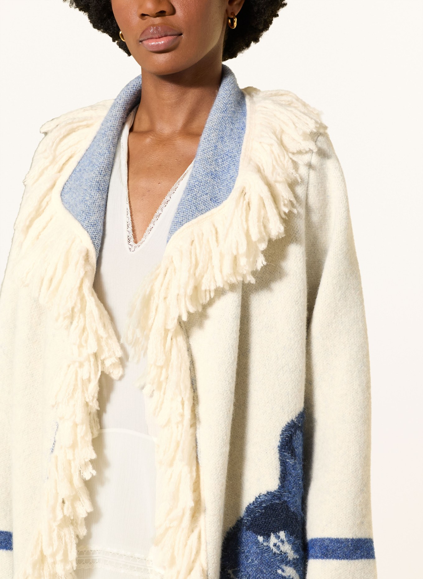 DOROTHEE SCHUMACHER Gebreide hoes POPPY GARDEN: CRÈME / BLAUW