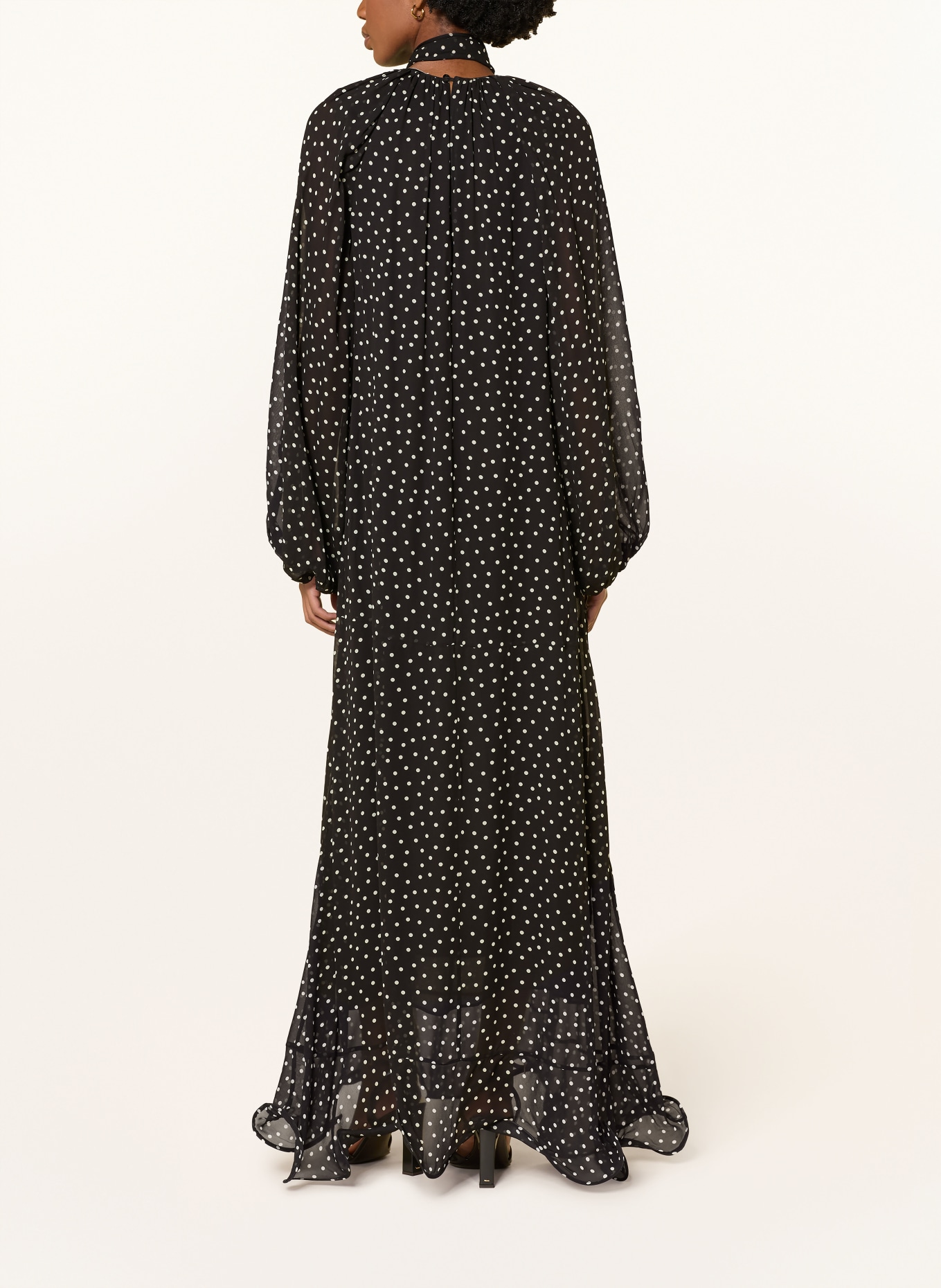 DOROTHEE SCHUMACHER Kleid DANCING DOTS mit abnehmbarer Schluppe: SCHWARZ / WEISS