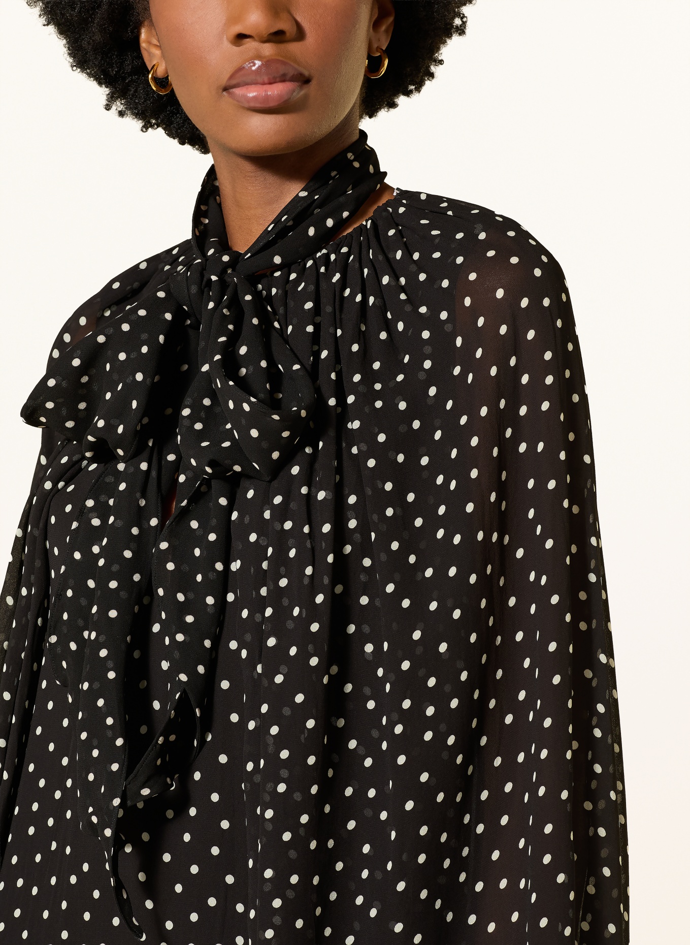 DOROTHEE SCHUMACHER Kleid DANCING DOTS mit abnehmbarer Schluppe: SCHWARZ / WEISS