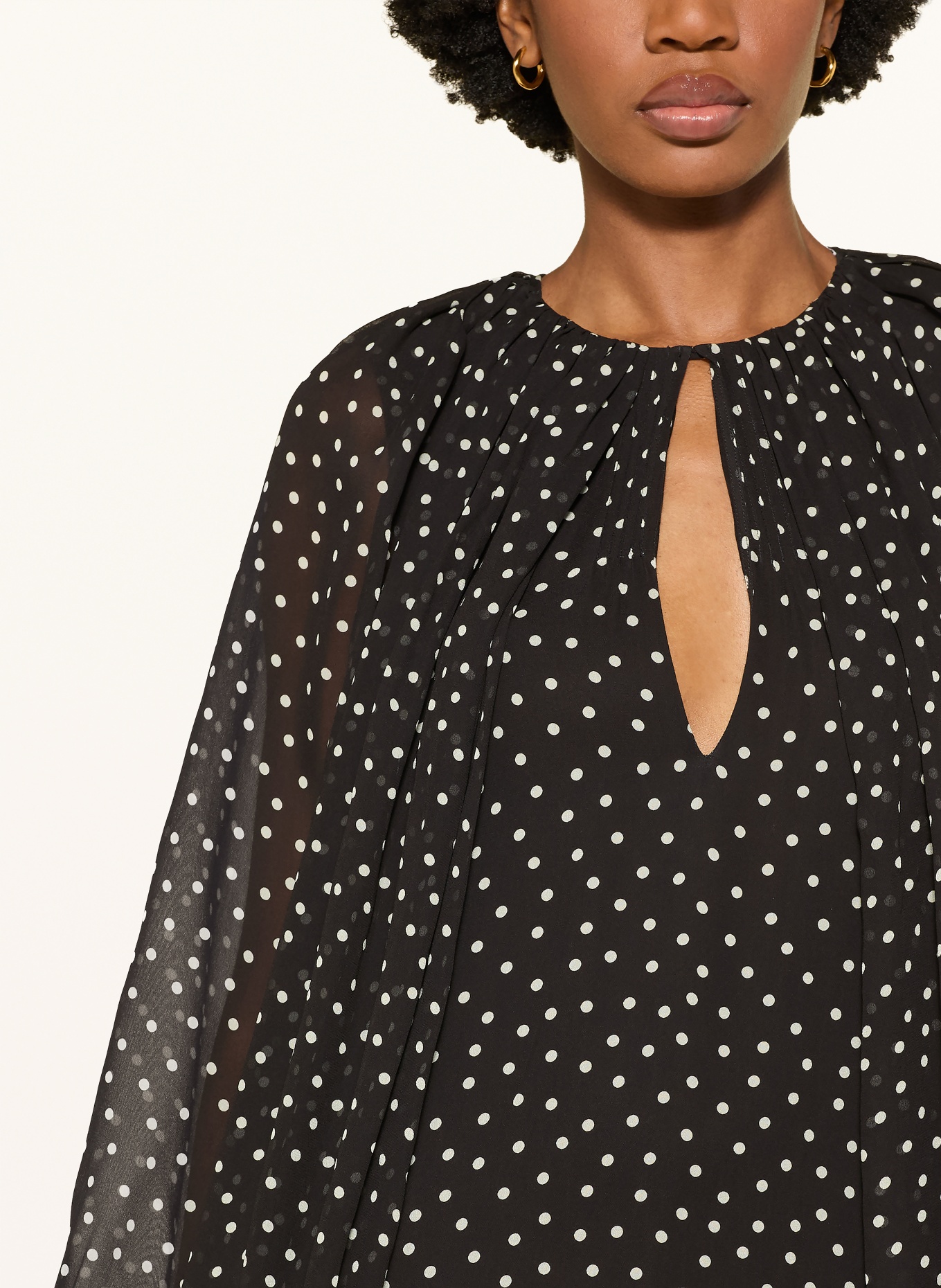 DOROTHEE SCHUMACHER Kleid DANCING DOTS mit abnehmbarer Schluppe: SCHWARZ / WEISS