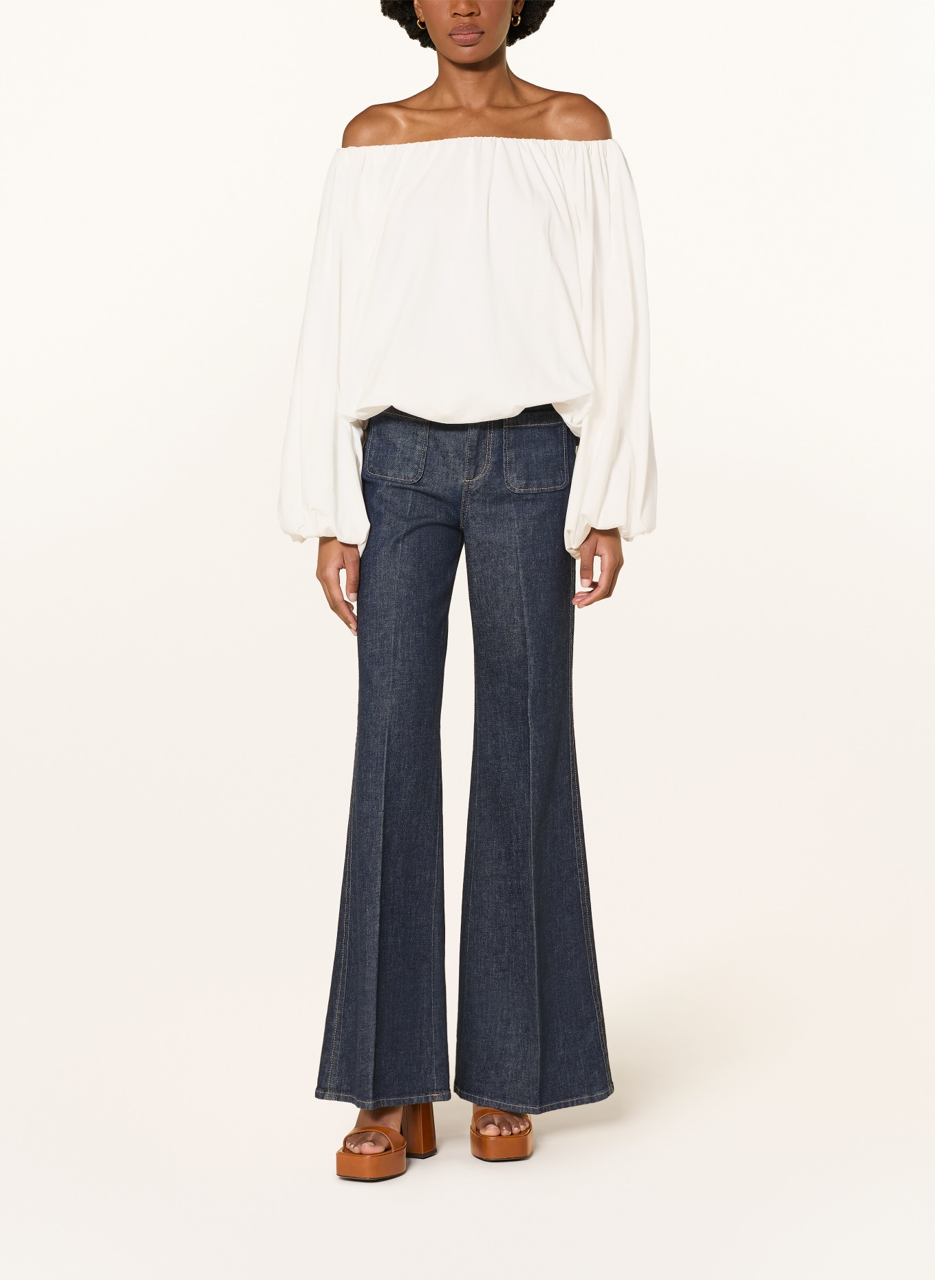 DOROTHEE SCHUMACHER Off-Shoulder-Shirt SOFT VOLUME: WEISS