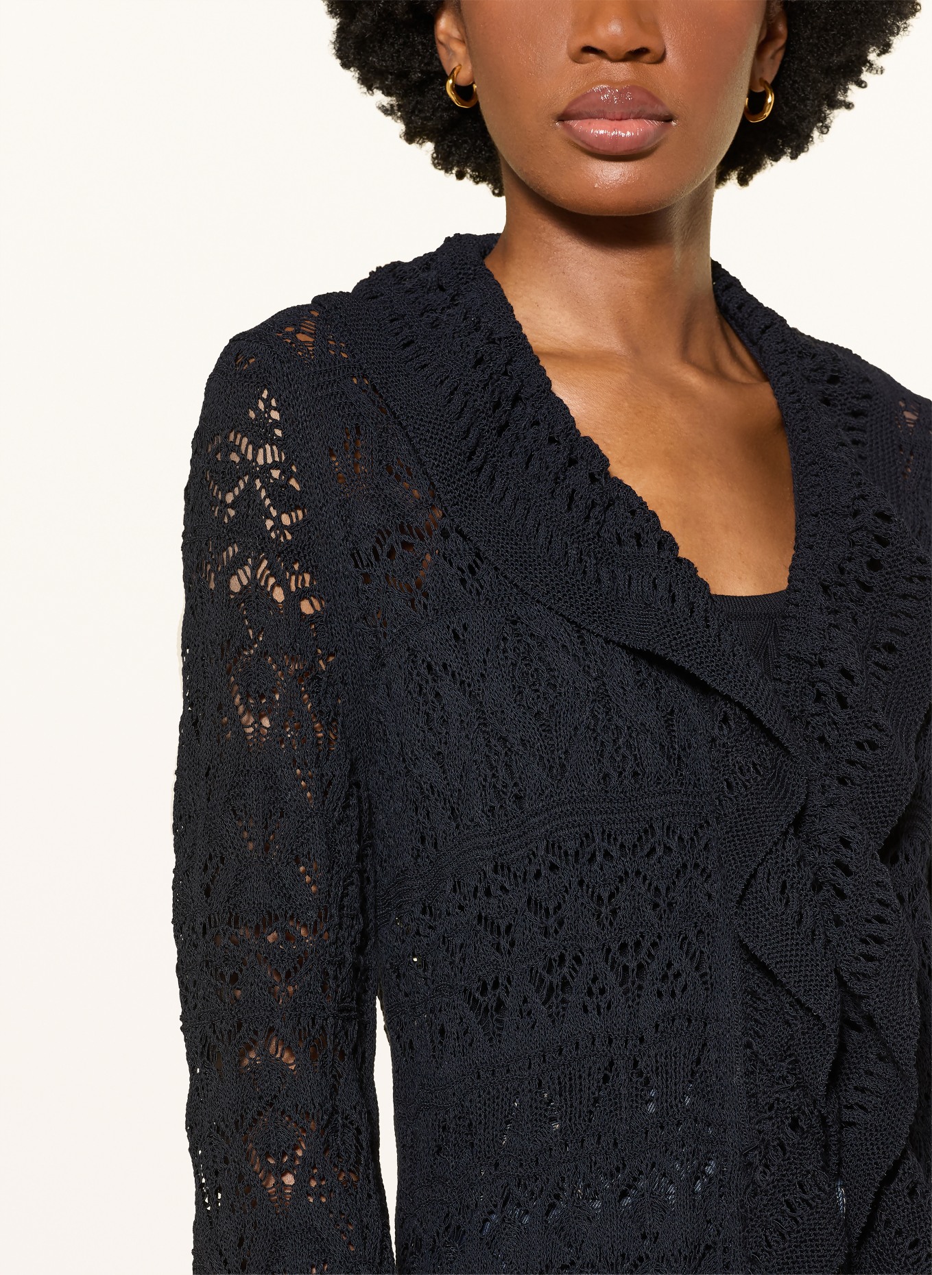 DOROTHEE SCHUMACHER Strickhülle BOHEMIAN LACE mit Volants: DUNKELBLAU