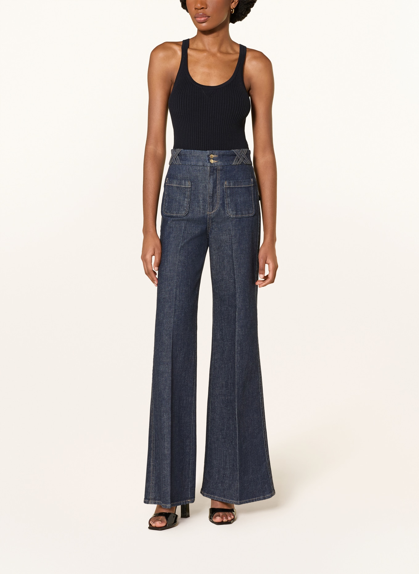 DOROTHEE SCHUMACHER Gebreide top BOHEMIAN LACE: DONKERBLAUW