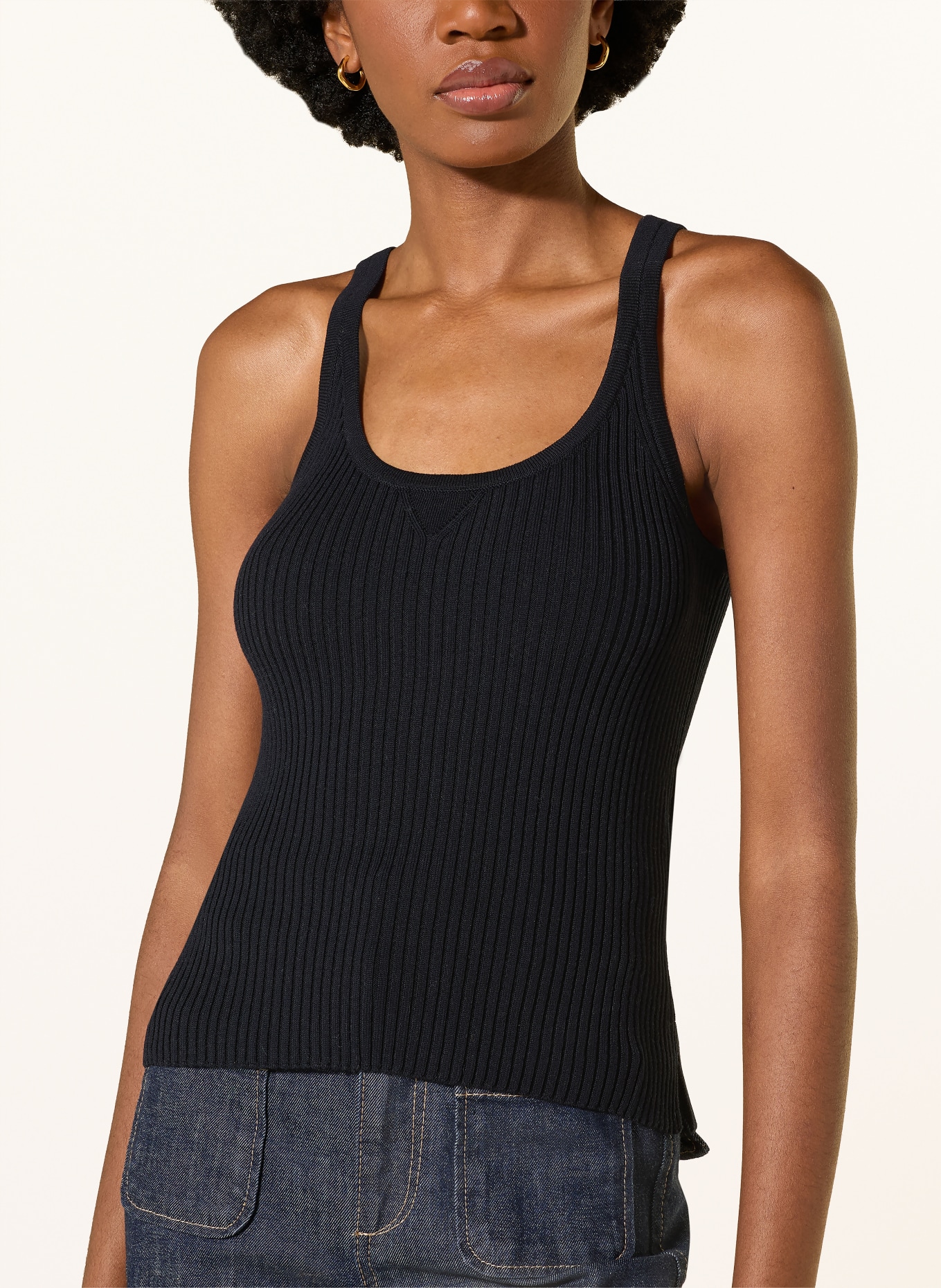 DOROTHEE SCHUMACHER Gebreide top BOHEMIAN LACE: DONKERBLAUW