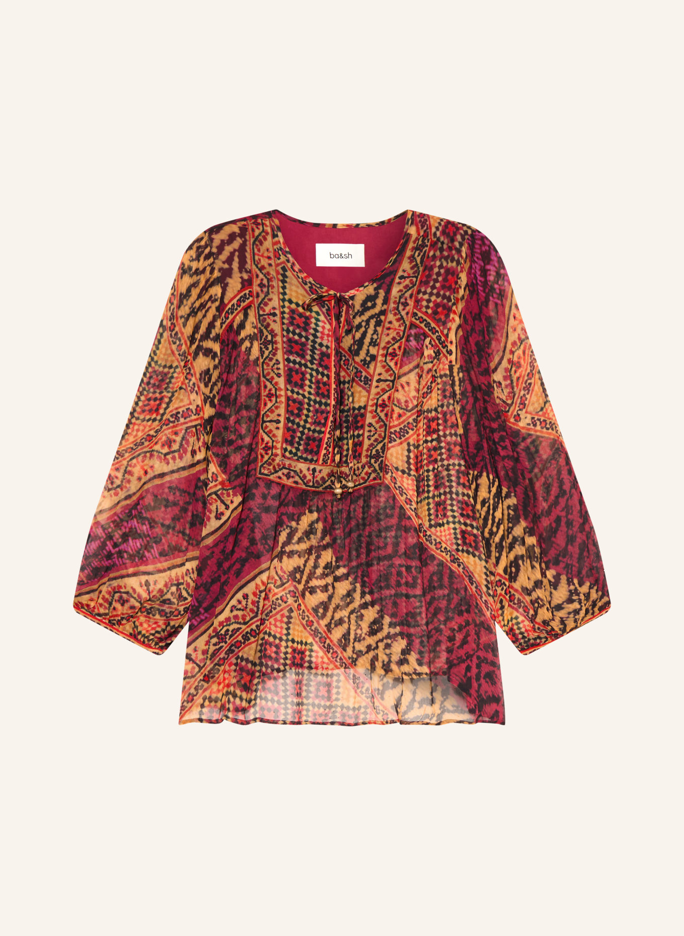 ba&sh Blusenshirt ODETTA: ROT / LILA / GELB