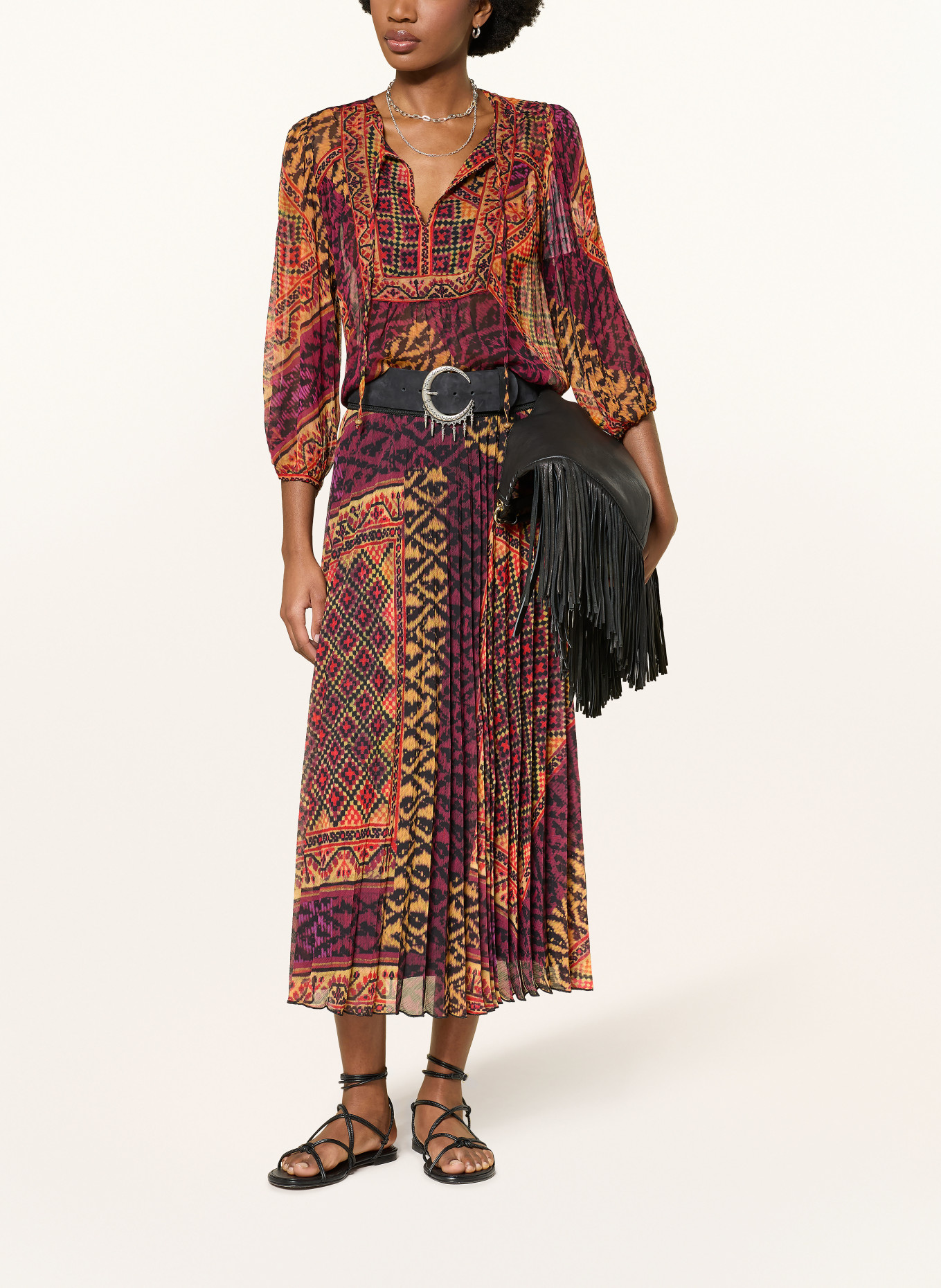 ba&sh Blusenshirt ODETTA: ROT / LILA / GELB