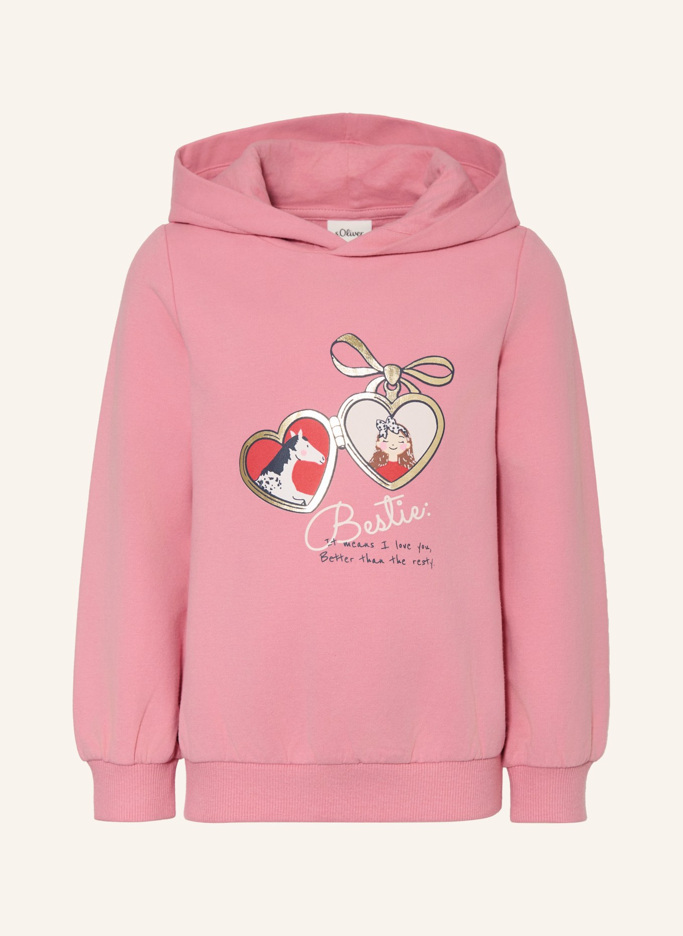 s.Oliver RED Hoodie: ROSA / GOLD / WEISS