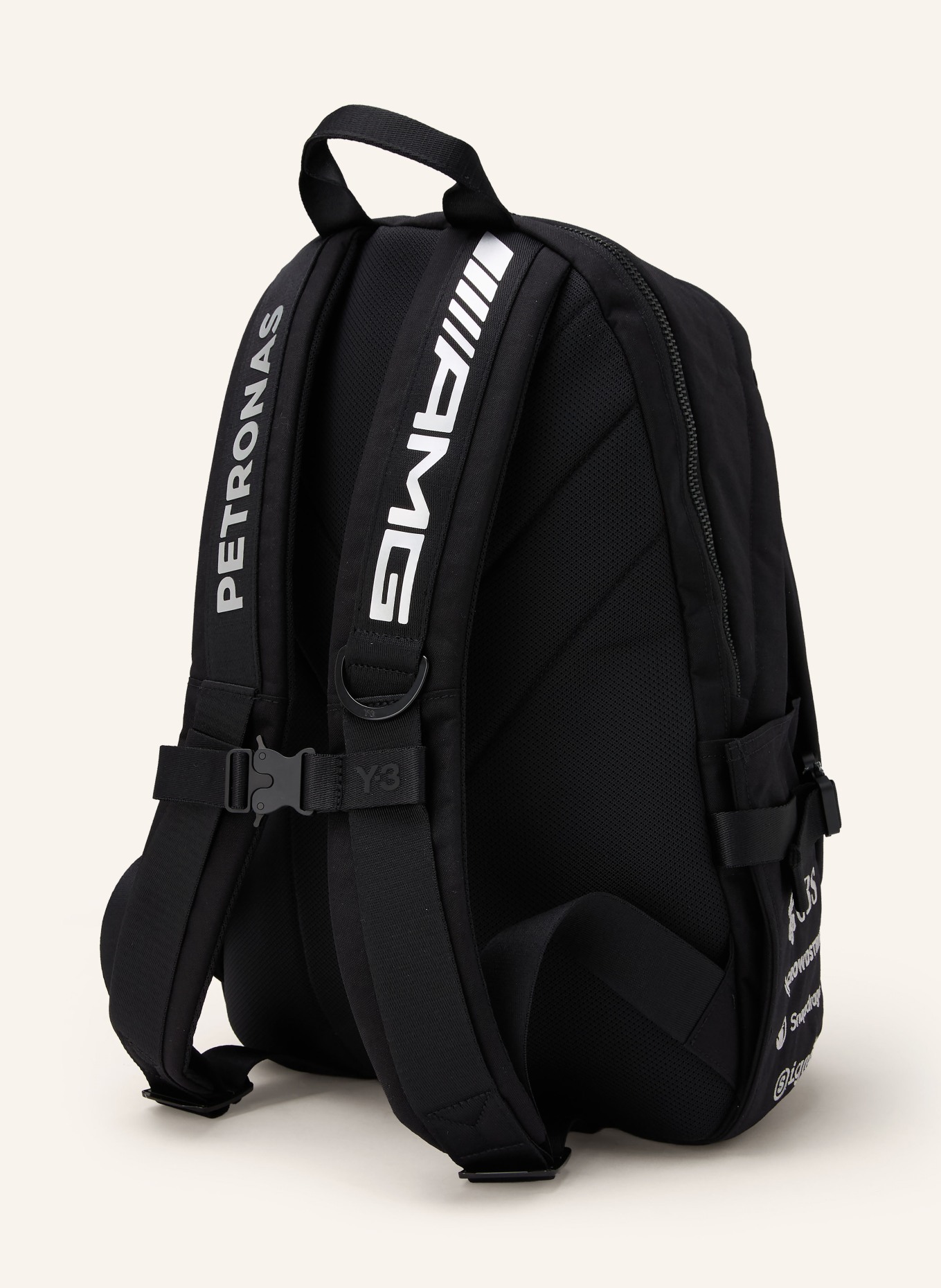 Y-3 Rucksack MERCEDES - AMG PETRONAS FORMULA ONE mit Laptop-Fach: SCHWARZ