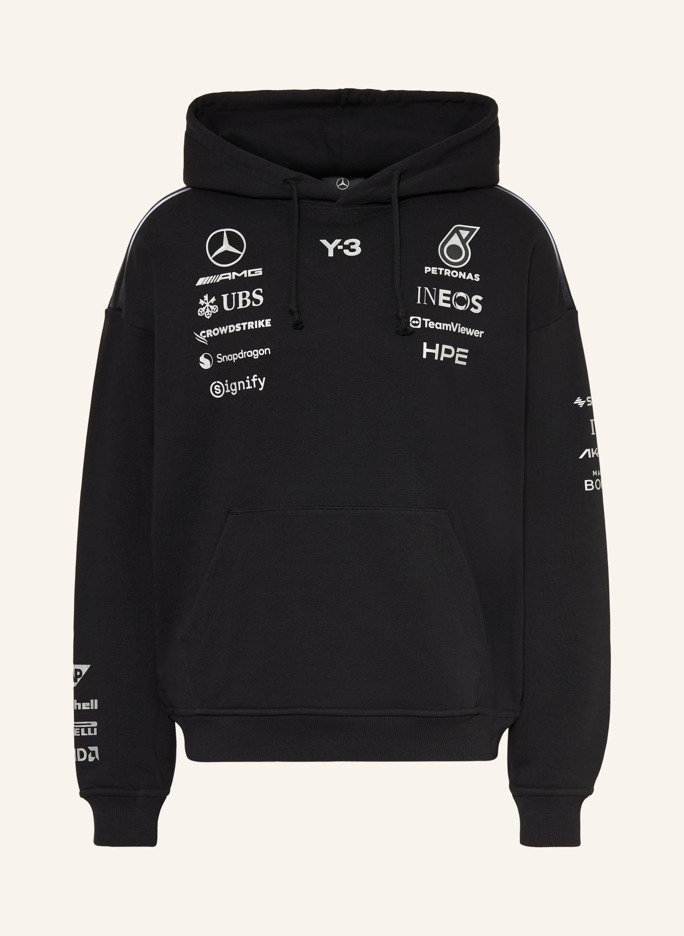 Y-3 MERCEDES - AMG PETRONAS FORMULA ONE TEAM hoodie: BLACK / SILVER