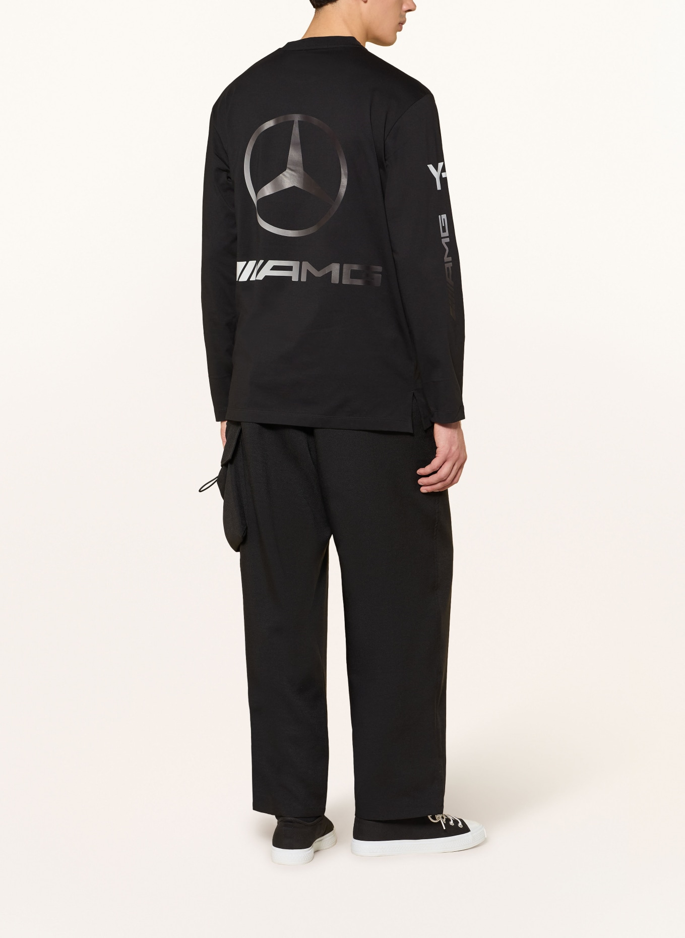 Y-3 MERCEDES - AMG PETRONAS FORMULA ONE TEAM long-sleeved shirt: BLACK / GRAY / WHITE