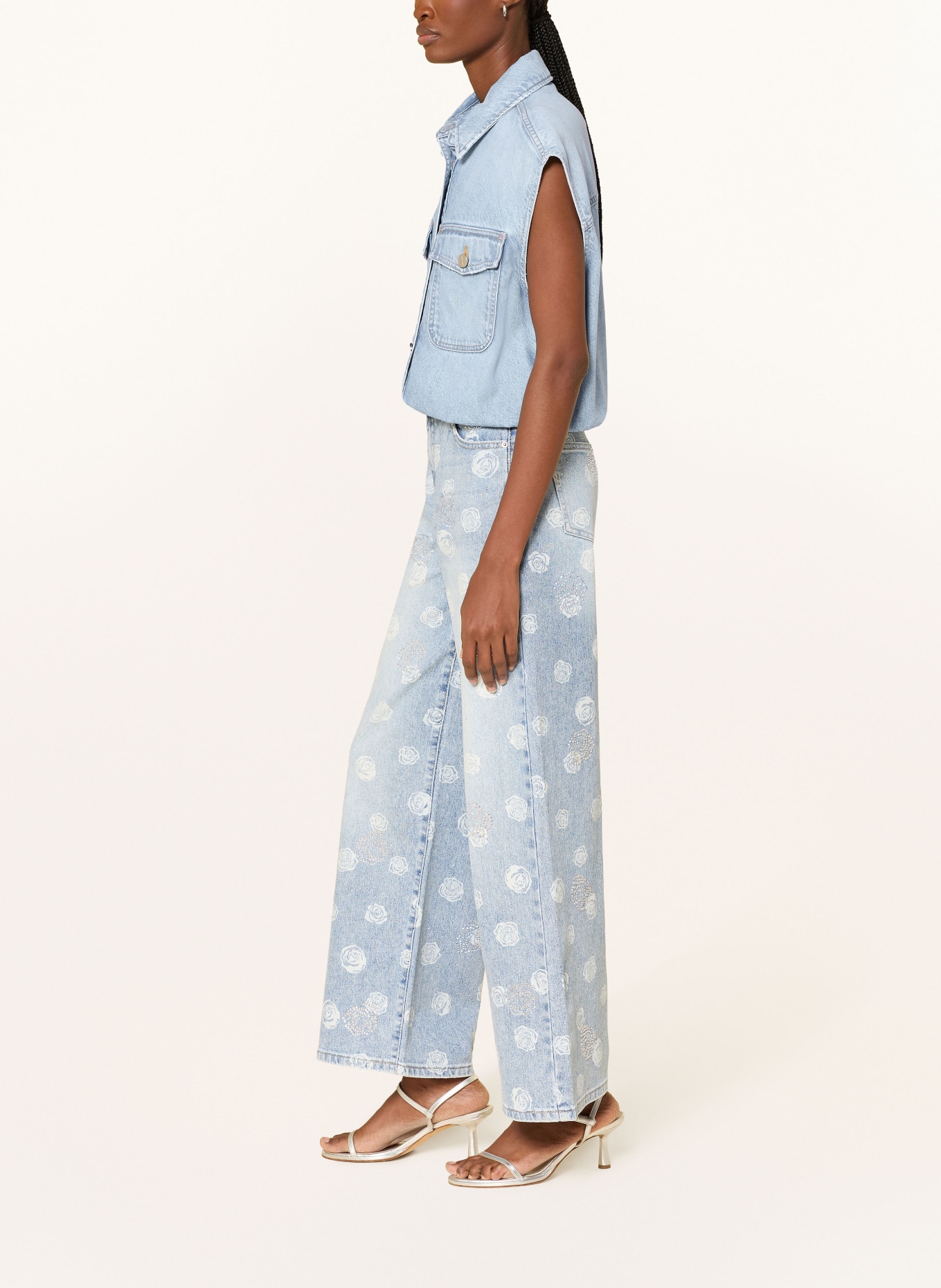 miss goodlife Jean évasé avec pierres décoratives: 24 BLUE