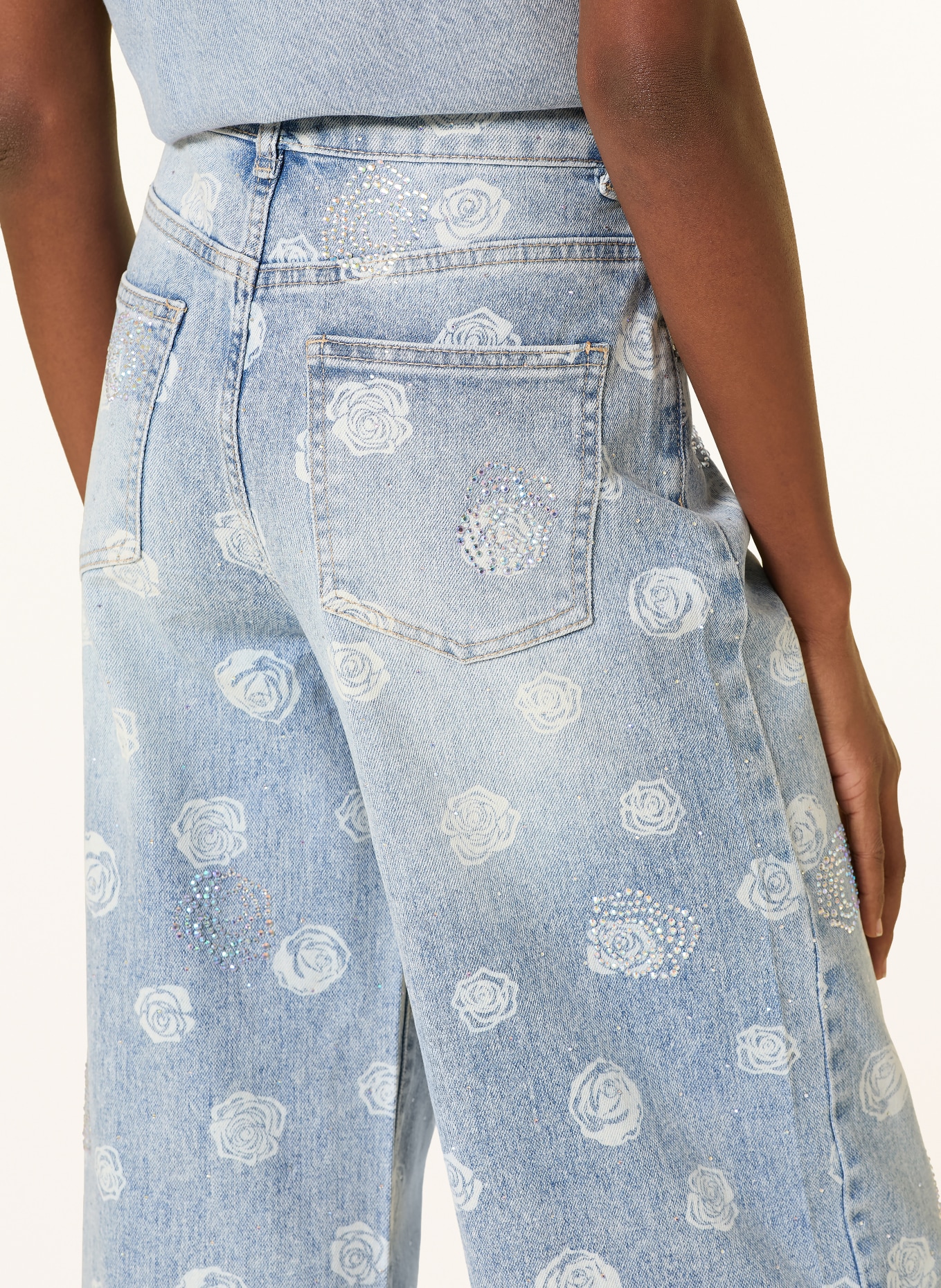 miss goodlife Jean évasé avec pierres décoratives: 24 BLUE