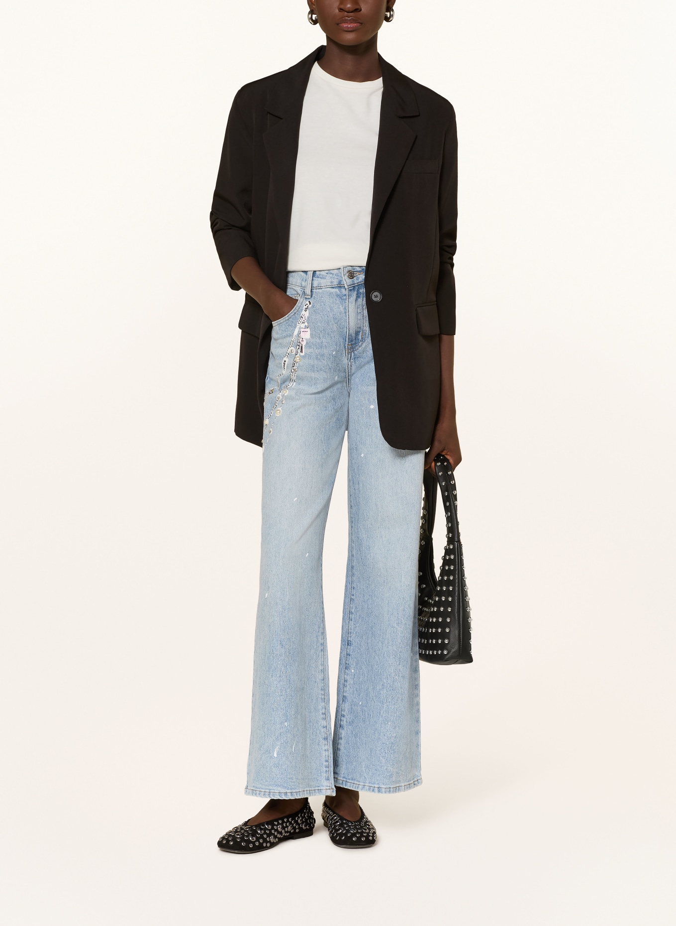 miss goodlife Dżinsy z szerokimi nogawkami i ozdobnymi kamieniami: 24 BLUE