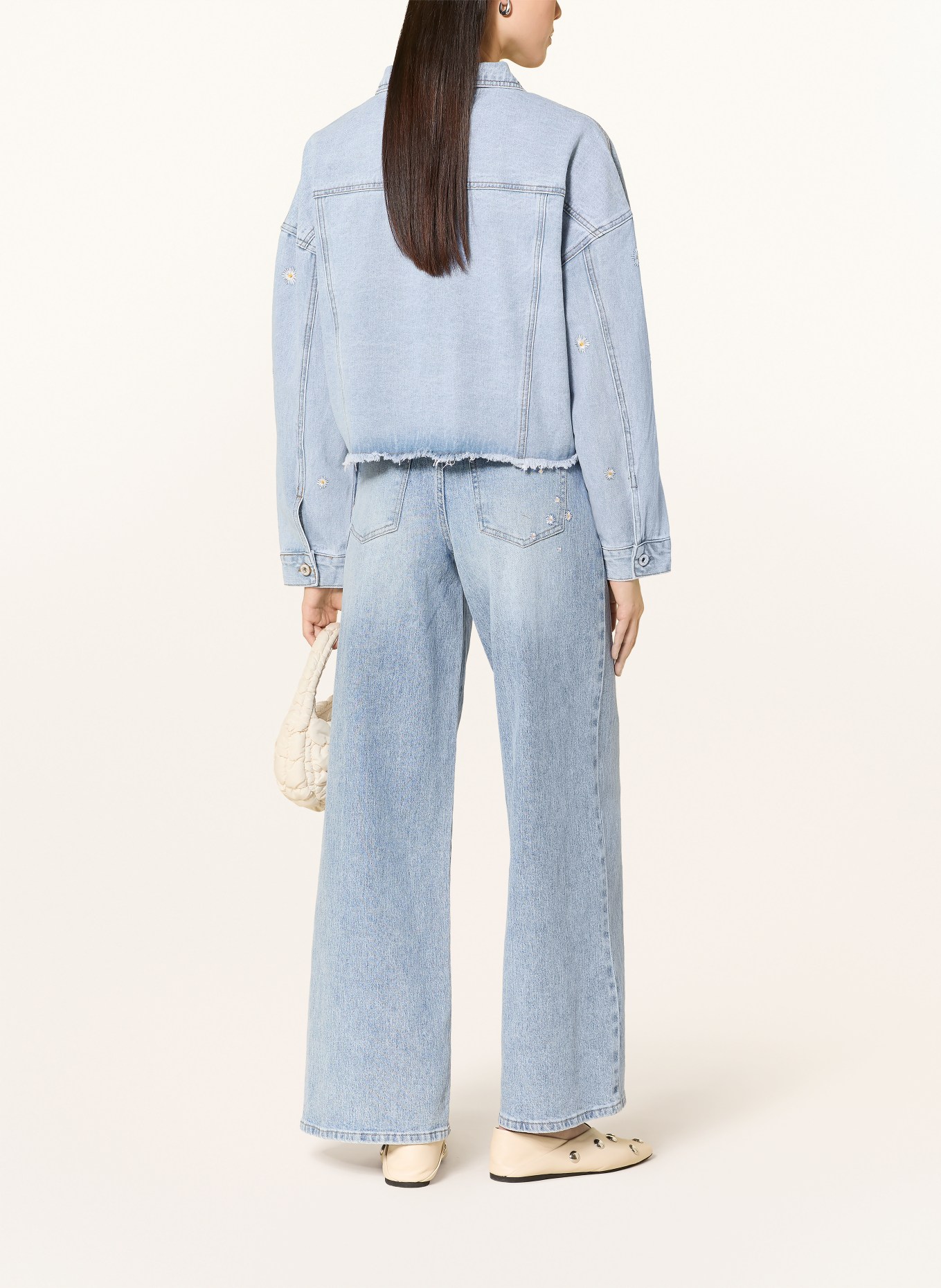 miss goodlife Wide Leg Jeans mit Schmuckperlen: 24 BLUE