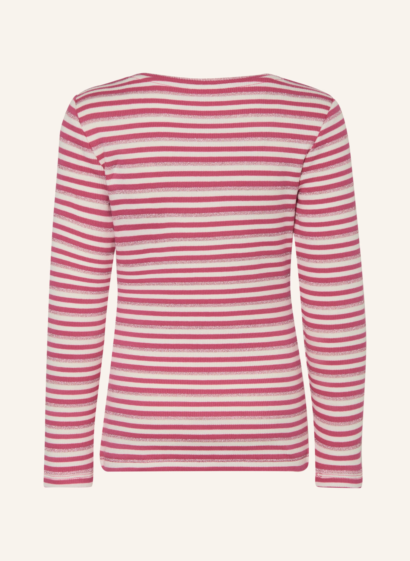 s.Oliver RED Longsleeve mit Glitzergarn: PINK / WEISS