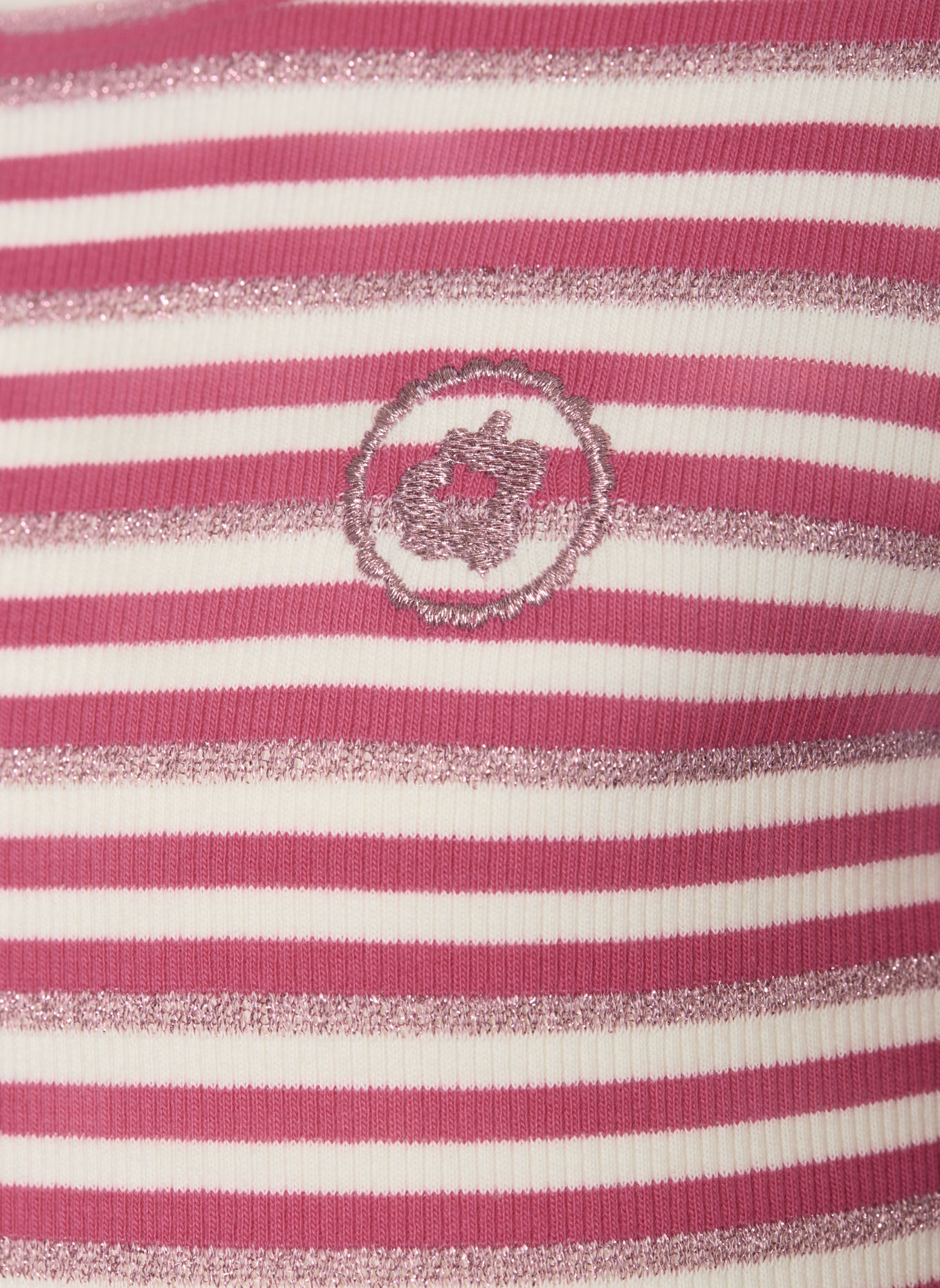 s.Oliver RED Longsleeve mit Glitzergarn: PINK / WEISS