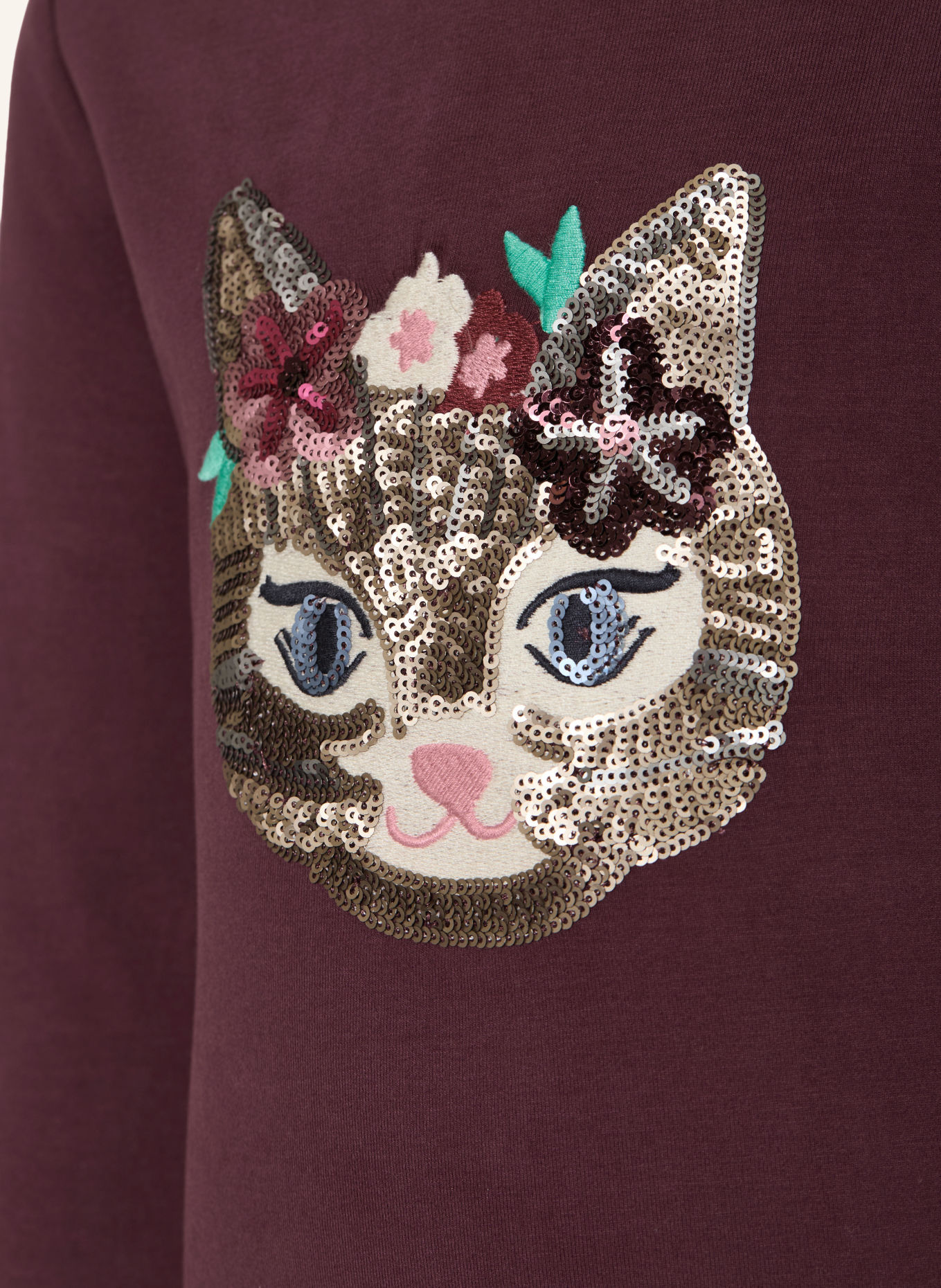 s.Oliver RED Longsleeve mit Pailletten: DUNKELLILA / SILBER / ALTROSA