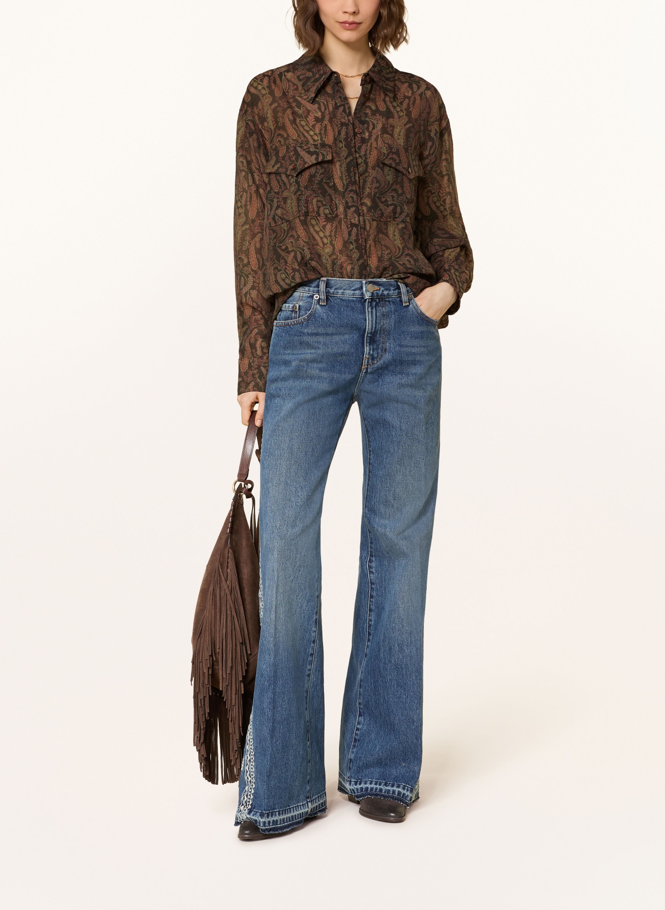 ba&sh Hemdbluse TAO: DUNKELGRÜN / ROT / HELLGRÜN