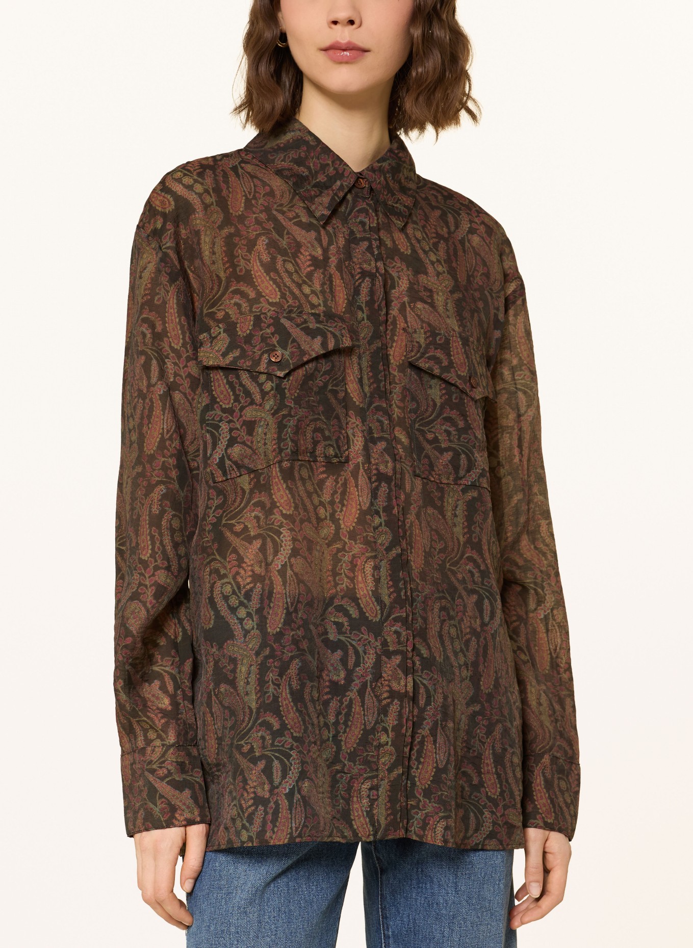 ba&sh Hemdbluse TAO: DUNKELGRÜN / ROT / HELLGRÜN