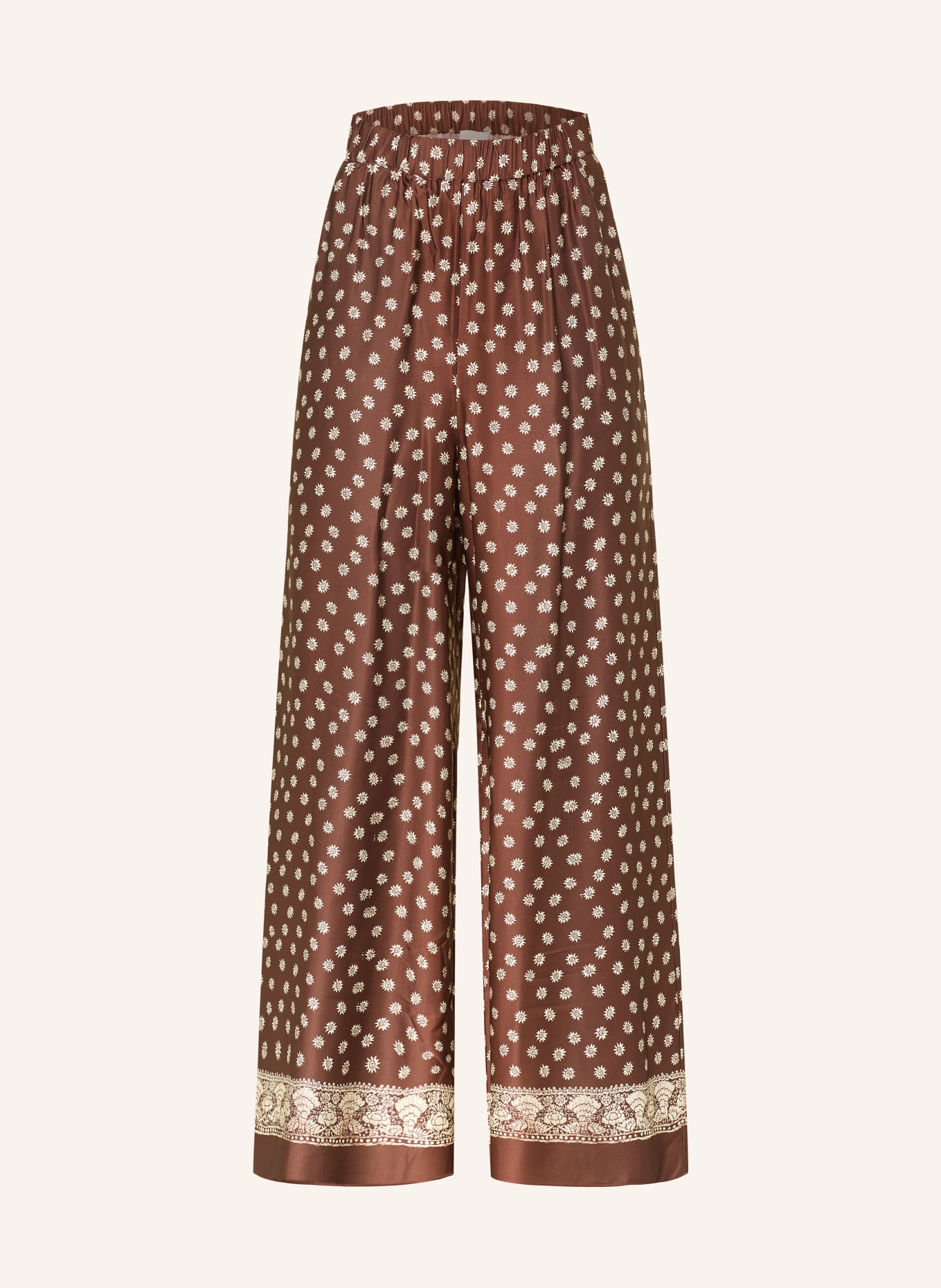 CLAUDIE PIERLOT Marlenehose aus Satin: BRAUN / HELLBRAUN