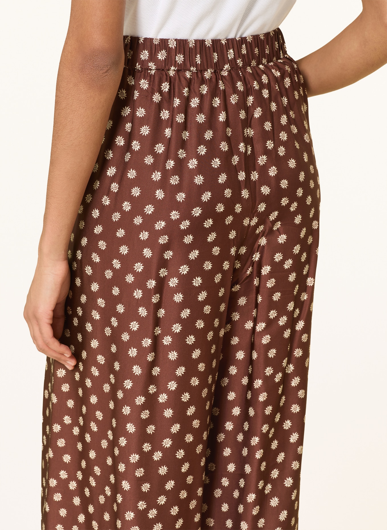 CLAUDIE PIERLOT Marlenehose aus Satin: BRAUN / HELLBRAUN